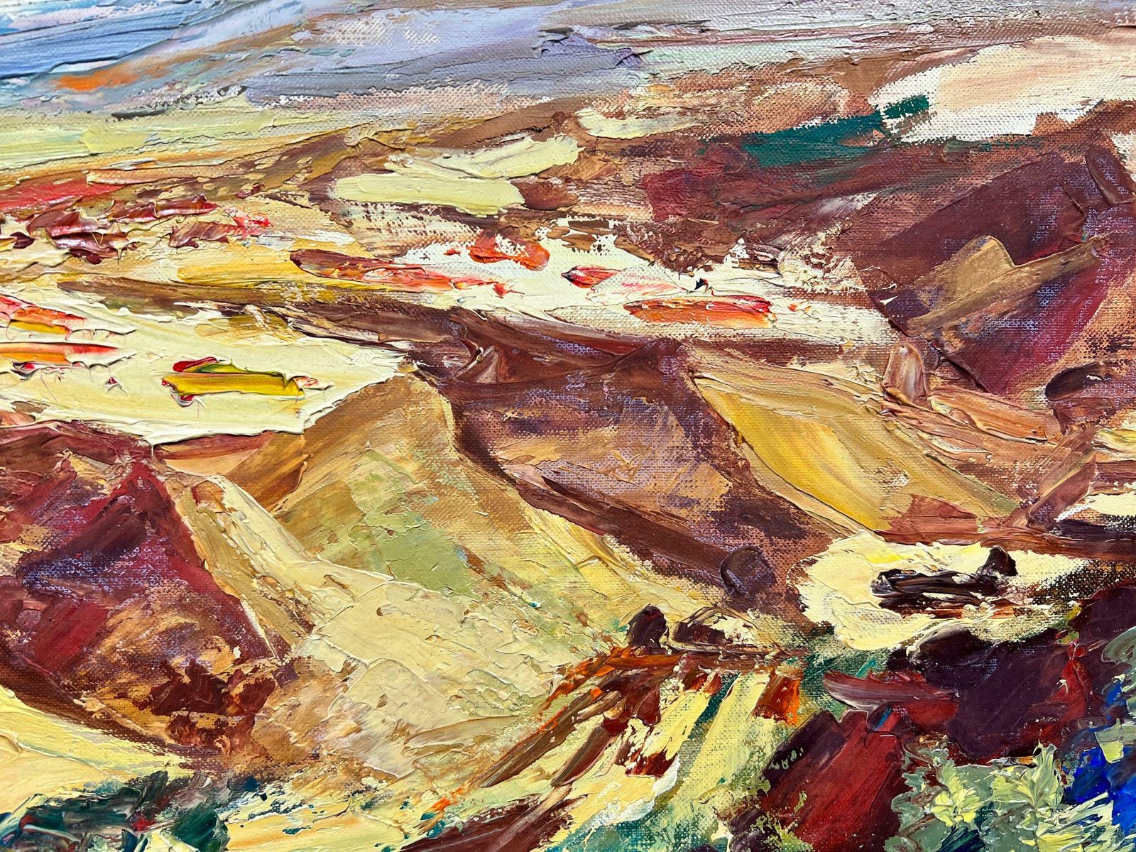 Josine Vignonwild Horses In A French Summer Field Thick Oil Impasto1960's photo vinterior