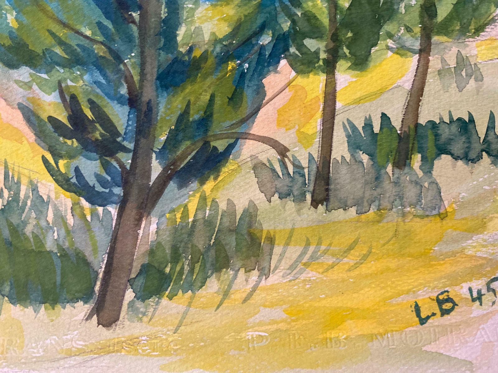Louis Bellon1940's Provence Painting French Green Trees     Post Impressionist Artistc. 1940s photo 670.0