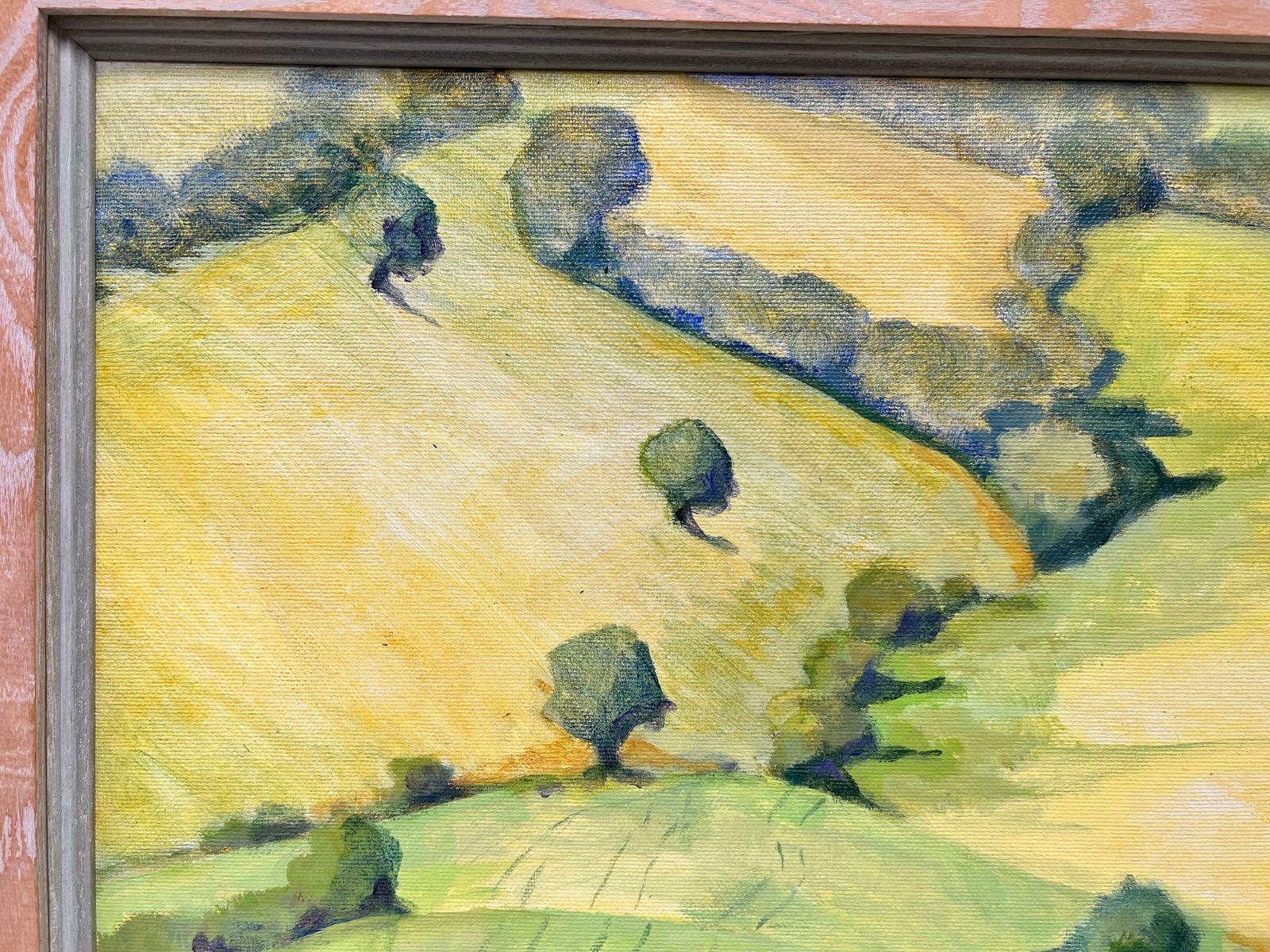 Jill Jacksonbright Golden Green Fields, British Modernist Contemporary Painting photo Art