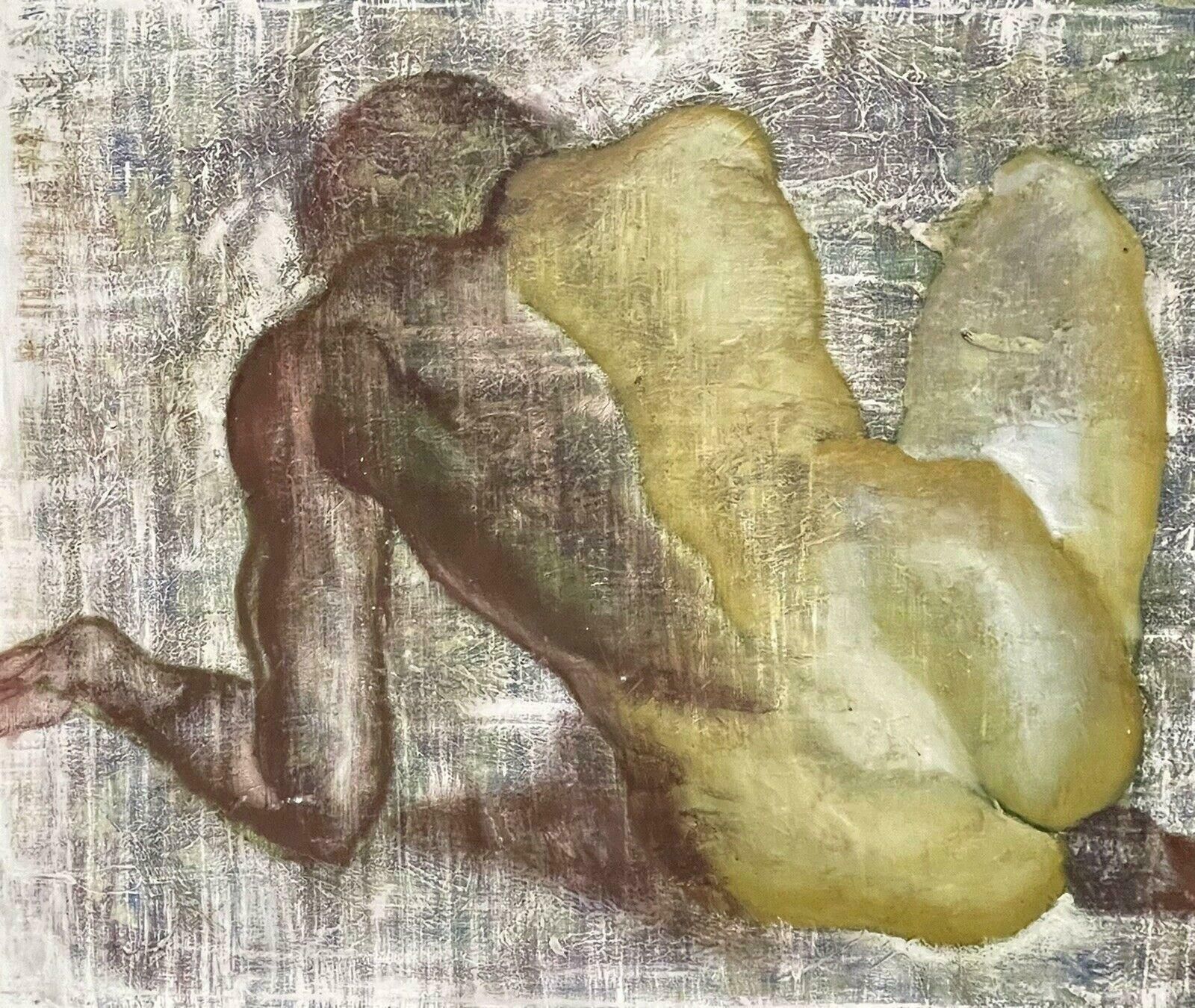 Unknownlarge French Modernist Signed Oil Painting   Nude Figure Seated From Behind20th Century