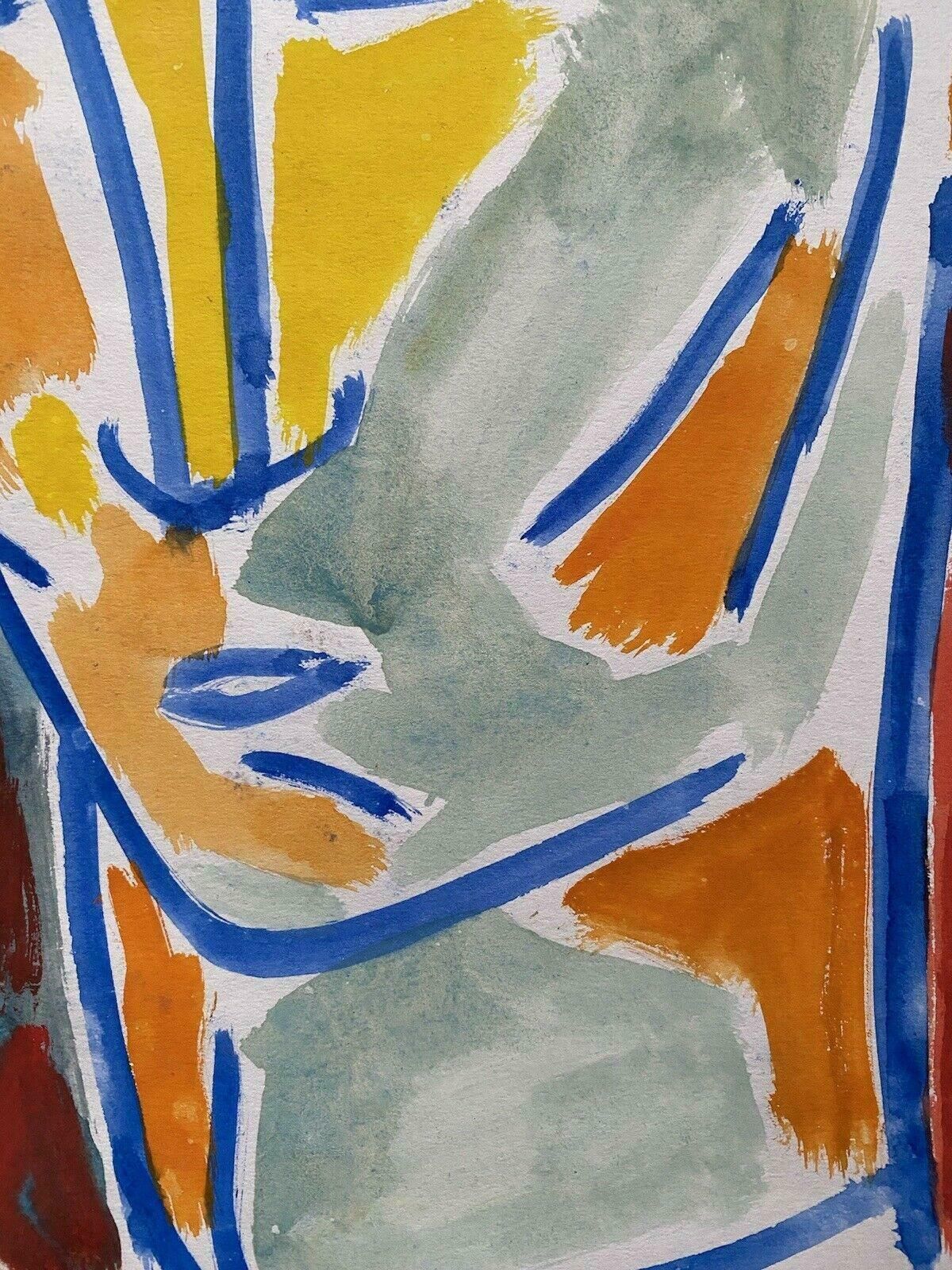 Jean Marcjean Marc (1949 2019) 20th Century French Modernist Painting   Portrait Of Facec. 1980's photo vinterior