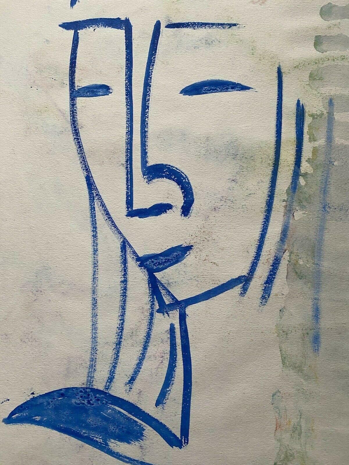 Jean Marcjean Marc (1949 2019) 20th Century French Modernist Painting   Portrait Of Facec. 1980's photo buy