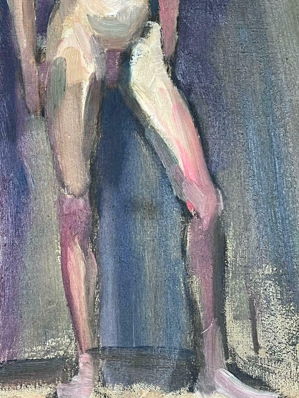 Josine Vignon1950s French Post Impressionist Signed Nude Man Artists Posed Model 1950s photo for sale