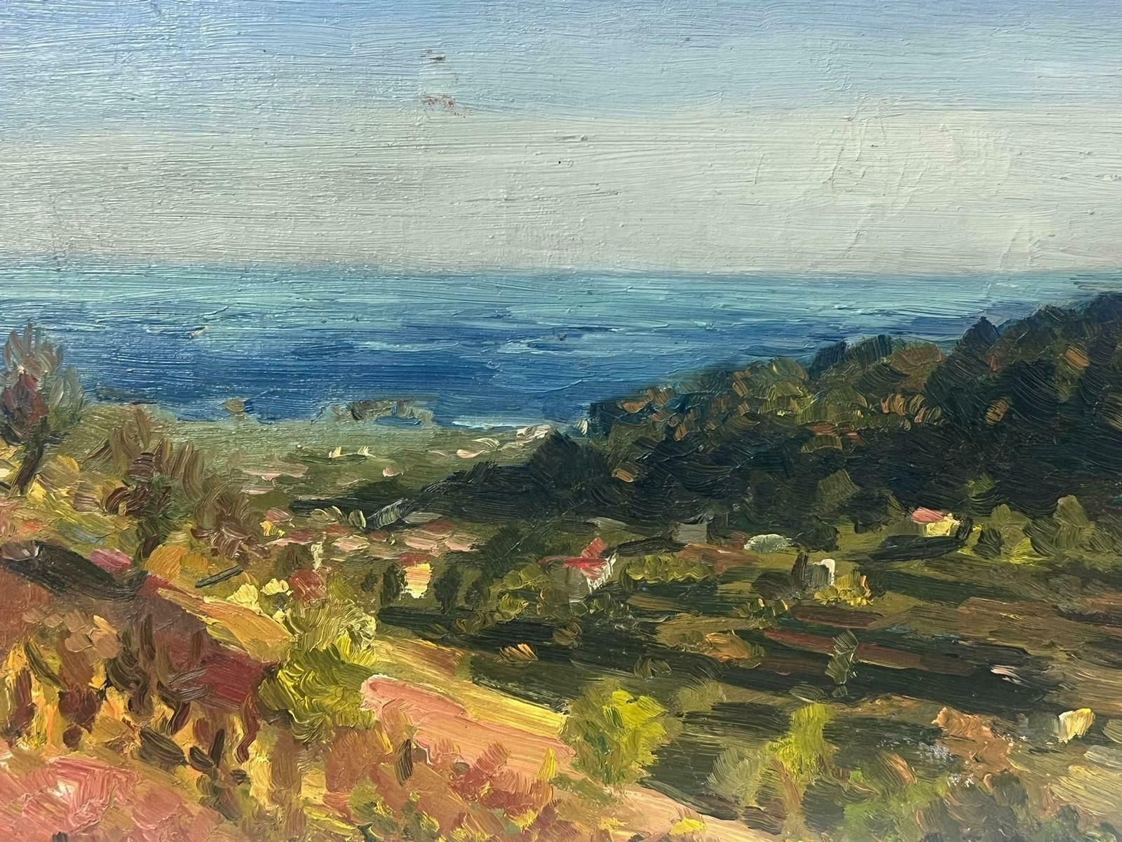 Josine Vignon1950s French Post Impressionist Green Landscape Distant View Over Fields1950s photo furniture