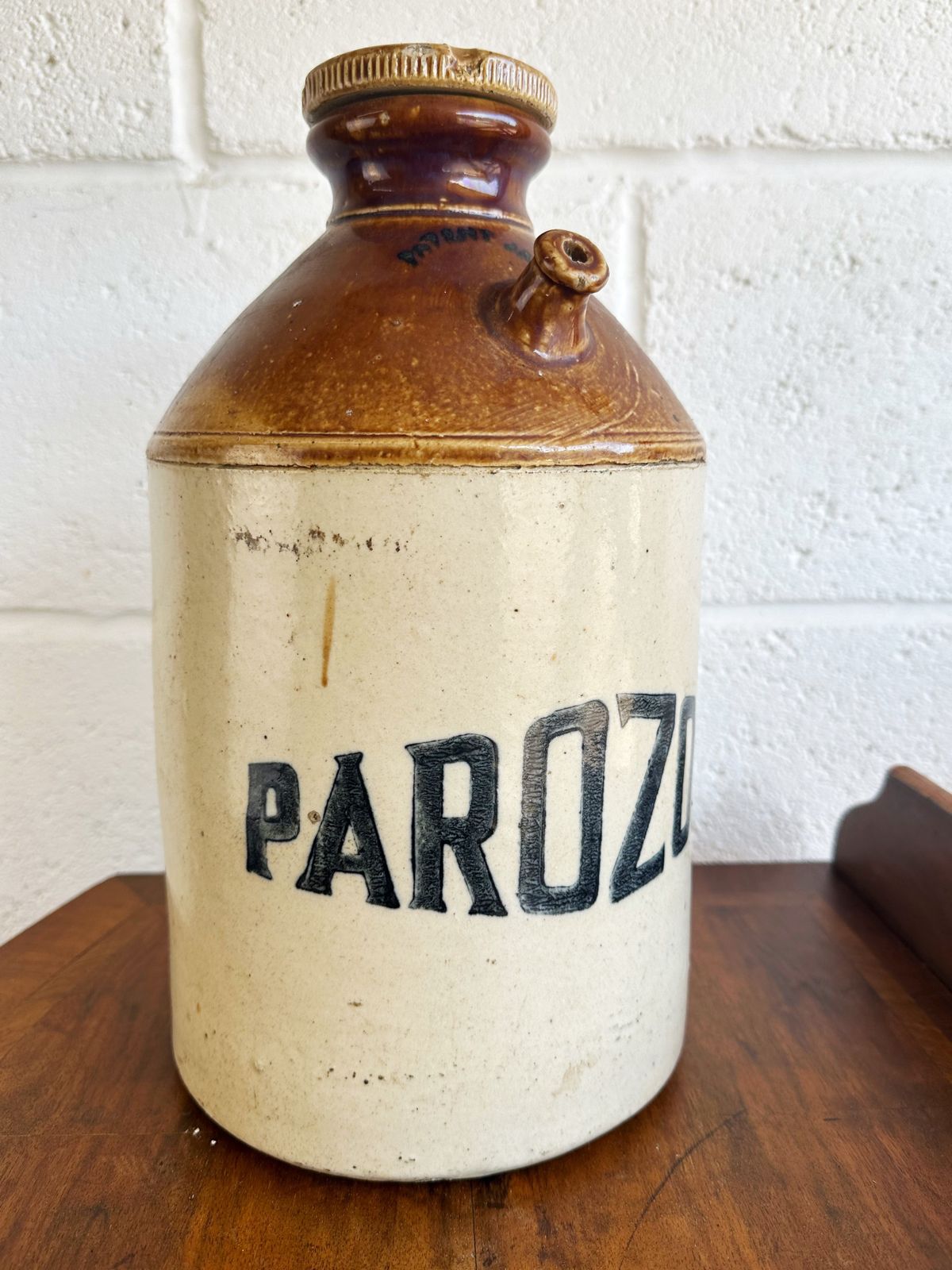 Trio Of Late 19th Century Parozone Glasgow Stoneware Flagons, Industrial Look photo Home Decor