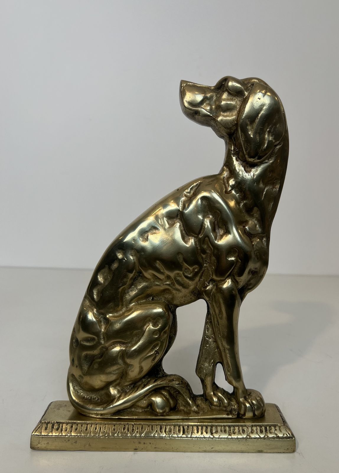 Pair Of Bronze Andirons Representing Dogs From The Art Deco Period photo Home Fixtures
