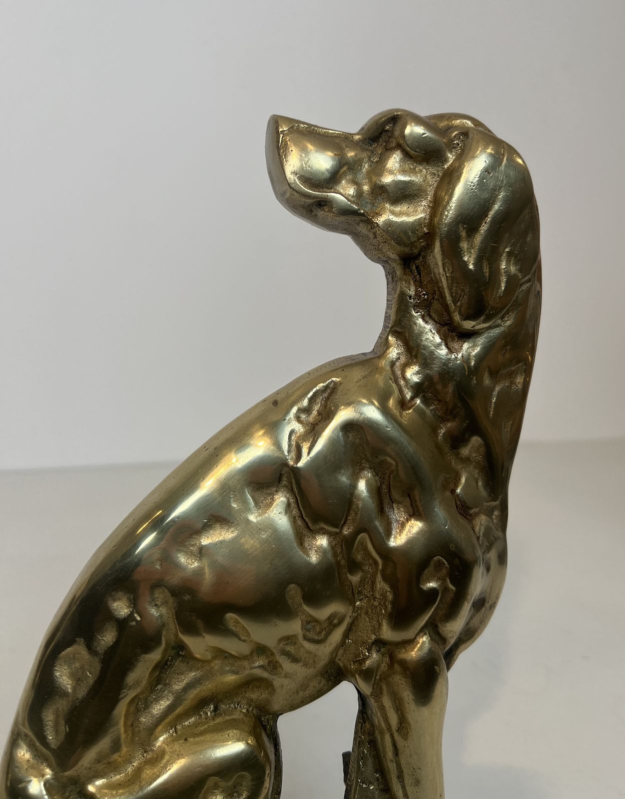 photo furniture Pair Of Bronze Andirons Representing Dogs From The Art Deco Period