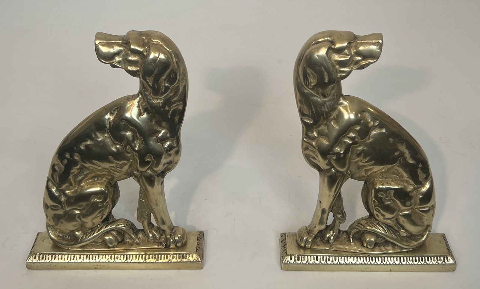 1950.0 Pair Of Bronze Andirons Representing Dogs From The Art Deco Period photo