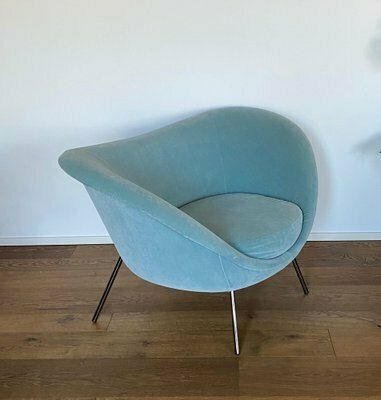 D.154.2 Armchair In Light Blue Suede Fabric By Gio Ponti, 2019 photo furniture