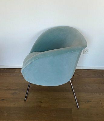 D.154.2 Armchair In Light Blue Suede Fabric By Gio Ponti, 2019 photo buy