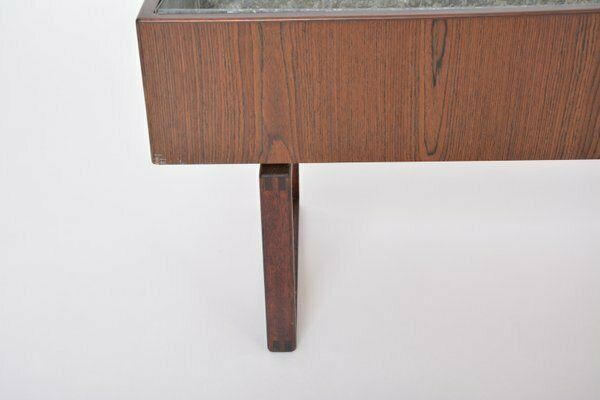 Mid Century Danish Teak Wooden Planter Box With Inlay Metal Tub, 1960s photo 750.0
