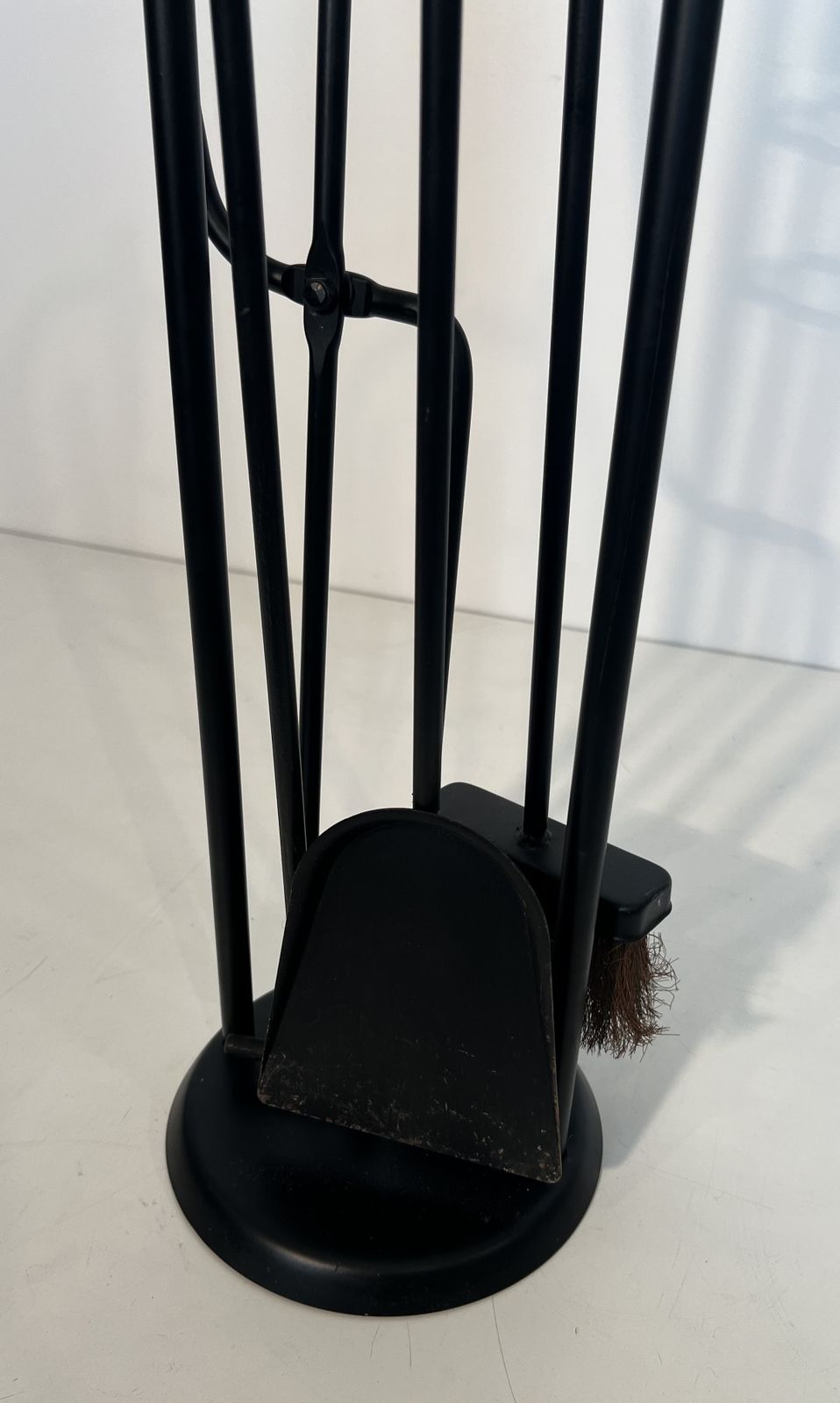 Black Lacquered Metal And Brass Design Fire Kit photo buy