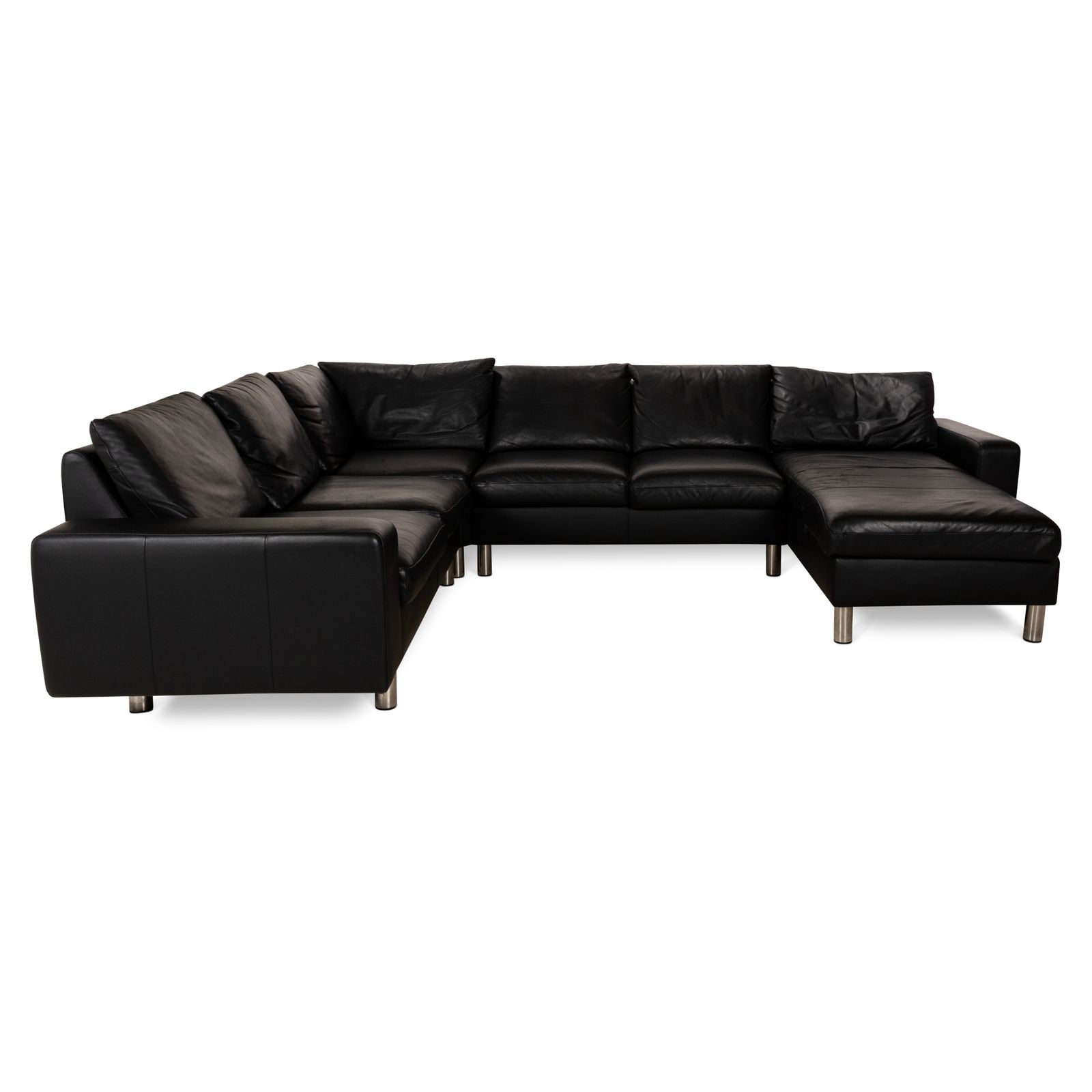photo for sale Canapé d'angle Stressless E200 en cuir noir, récamière droite