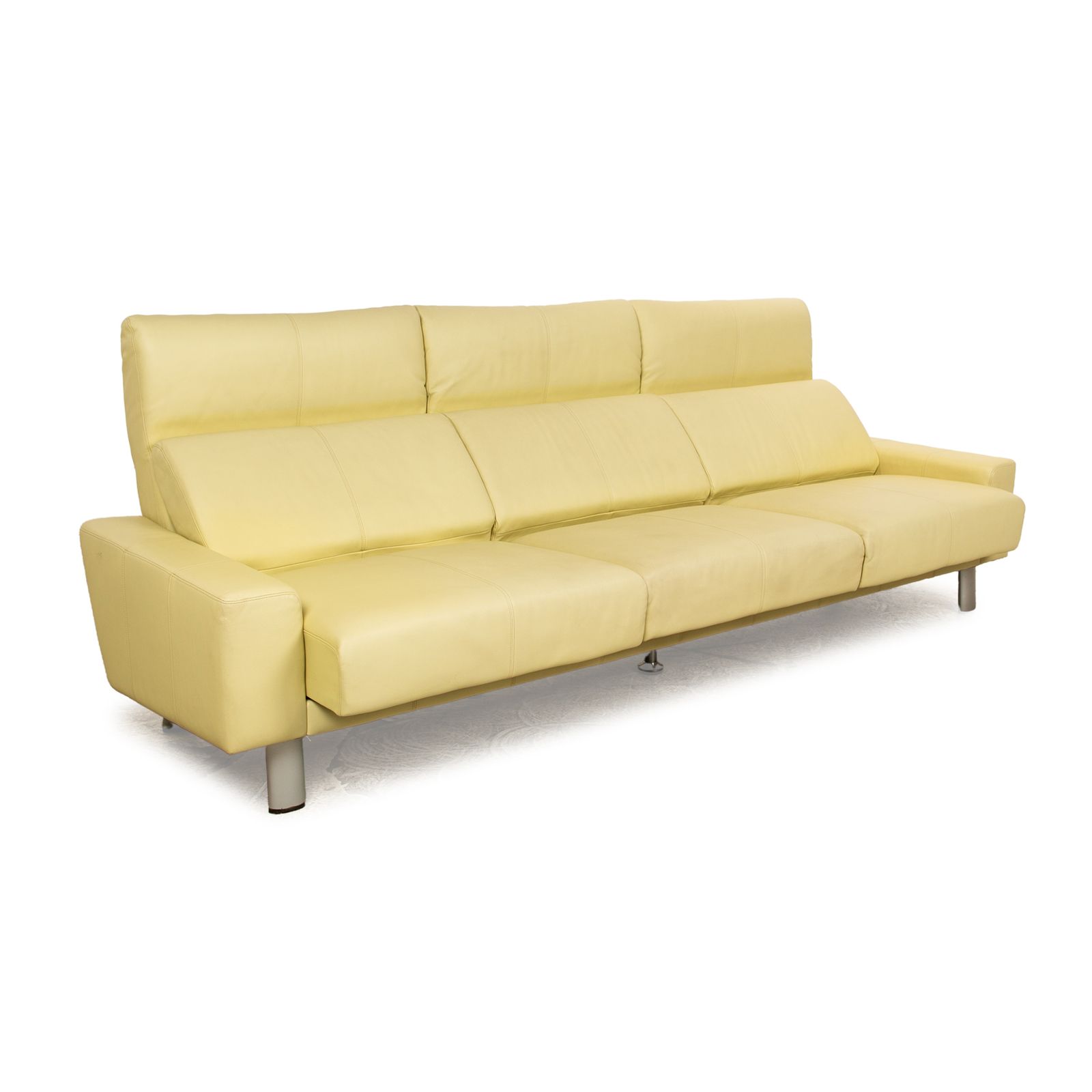 Mobilier Canapé 3 places Laauser en cuir vert, fonction relaxation manuelle photo