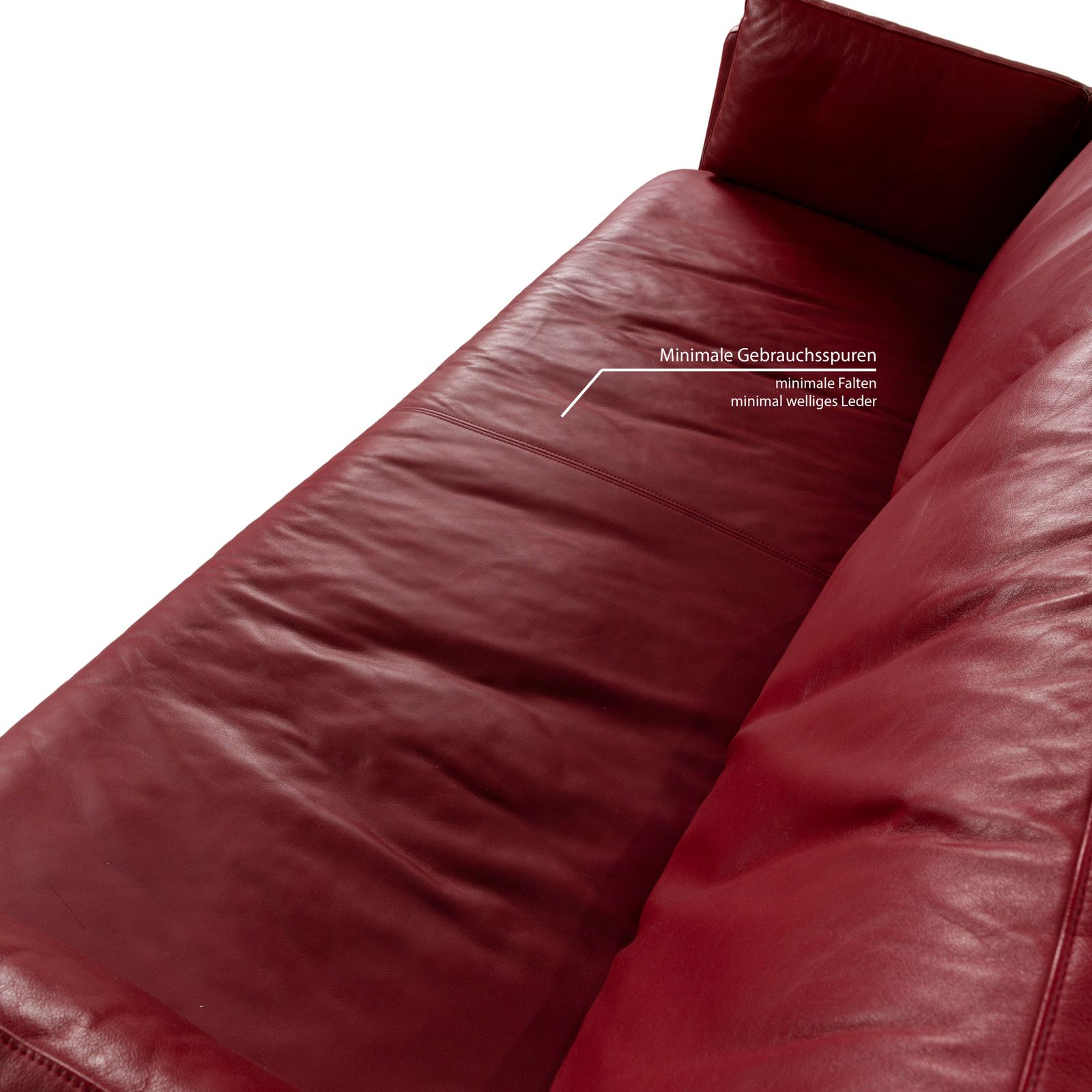 Rolf Benz Vida Leren Tweezitsbank Rood photo Meubels