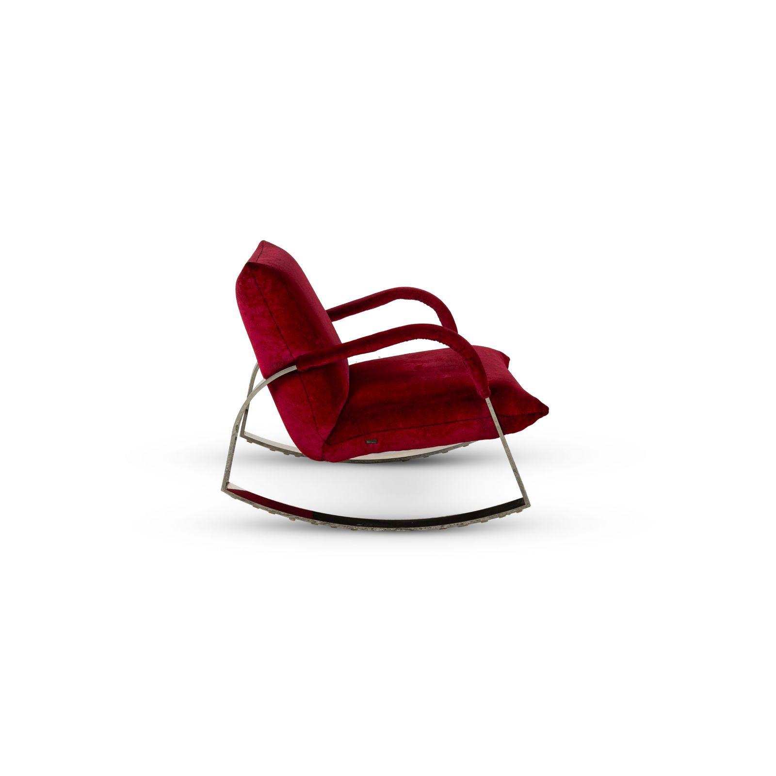 Ensemble de fauteuils Bretz Highland en tissu rouge photo vintage