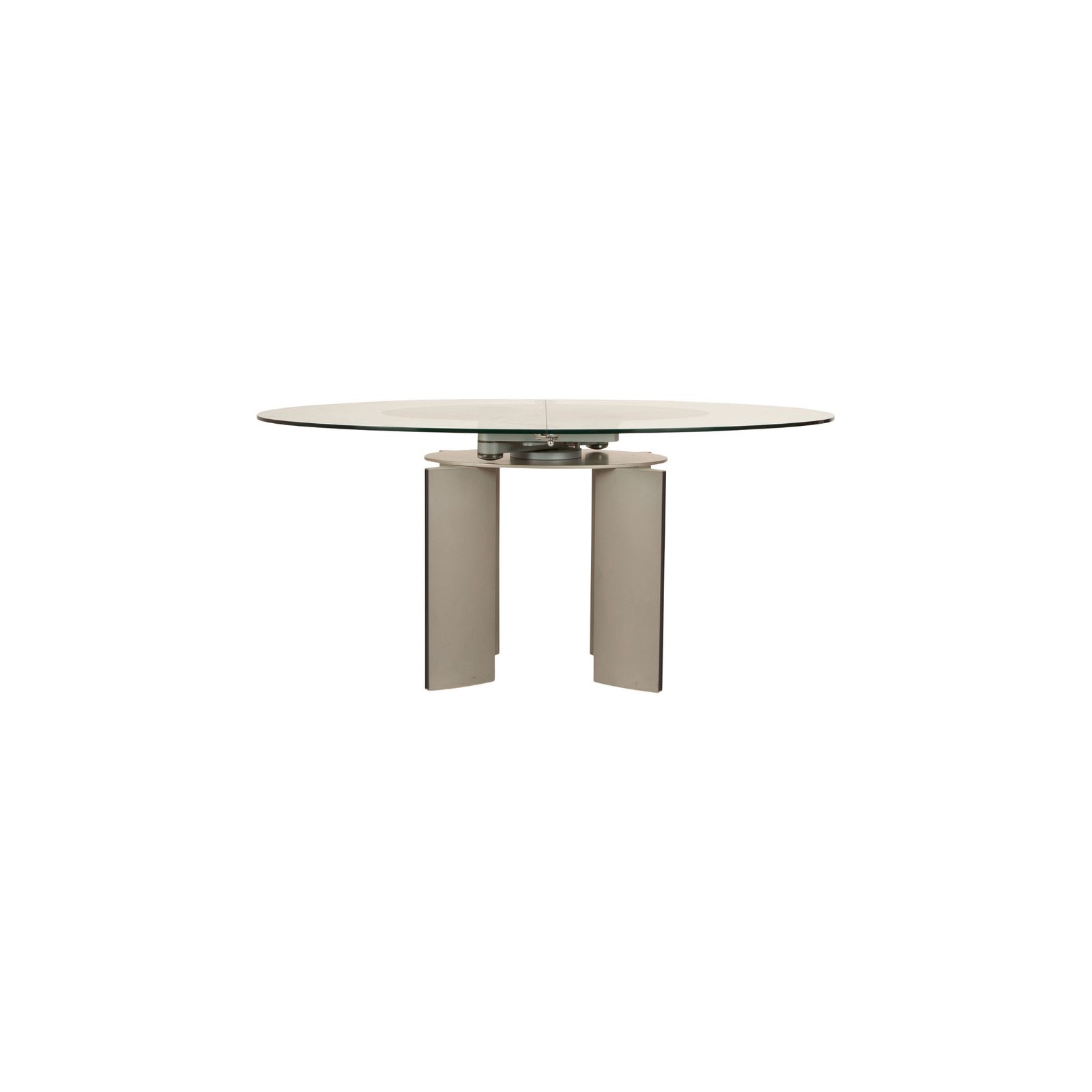 photo for sale Ronald Schmitt K / G 750 / E Glazen Eettafel Zilver met Uitschuiffunctie