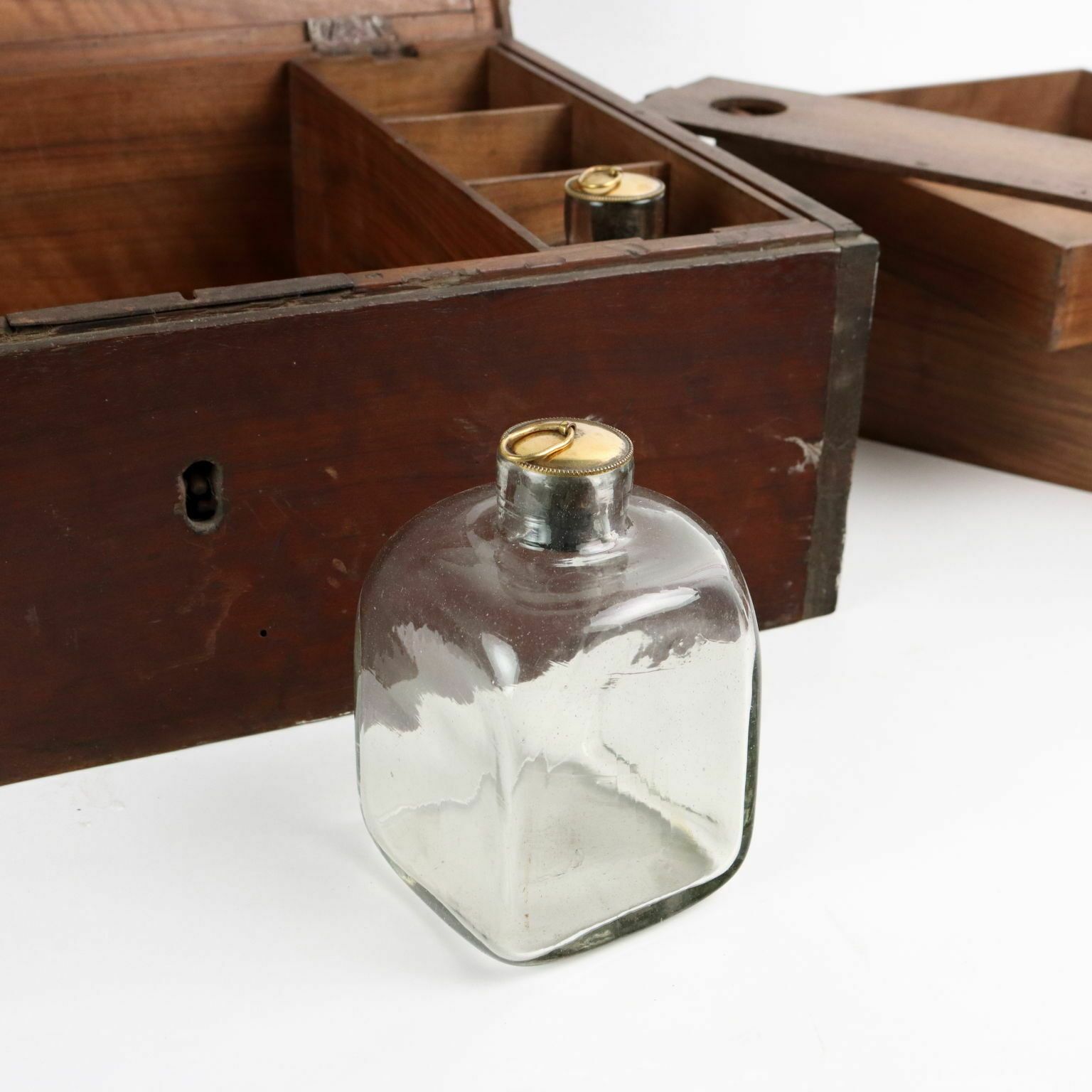 photo furniture Antique Travel Casket Walnut Writing Set Italy XIX Century
