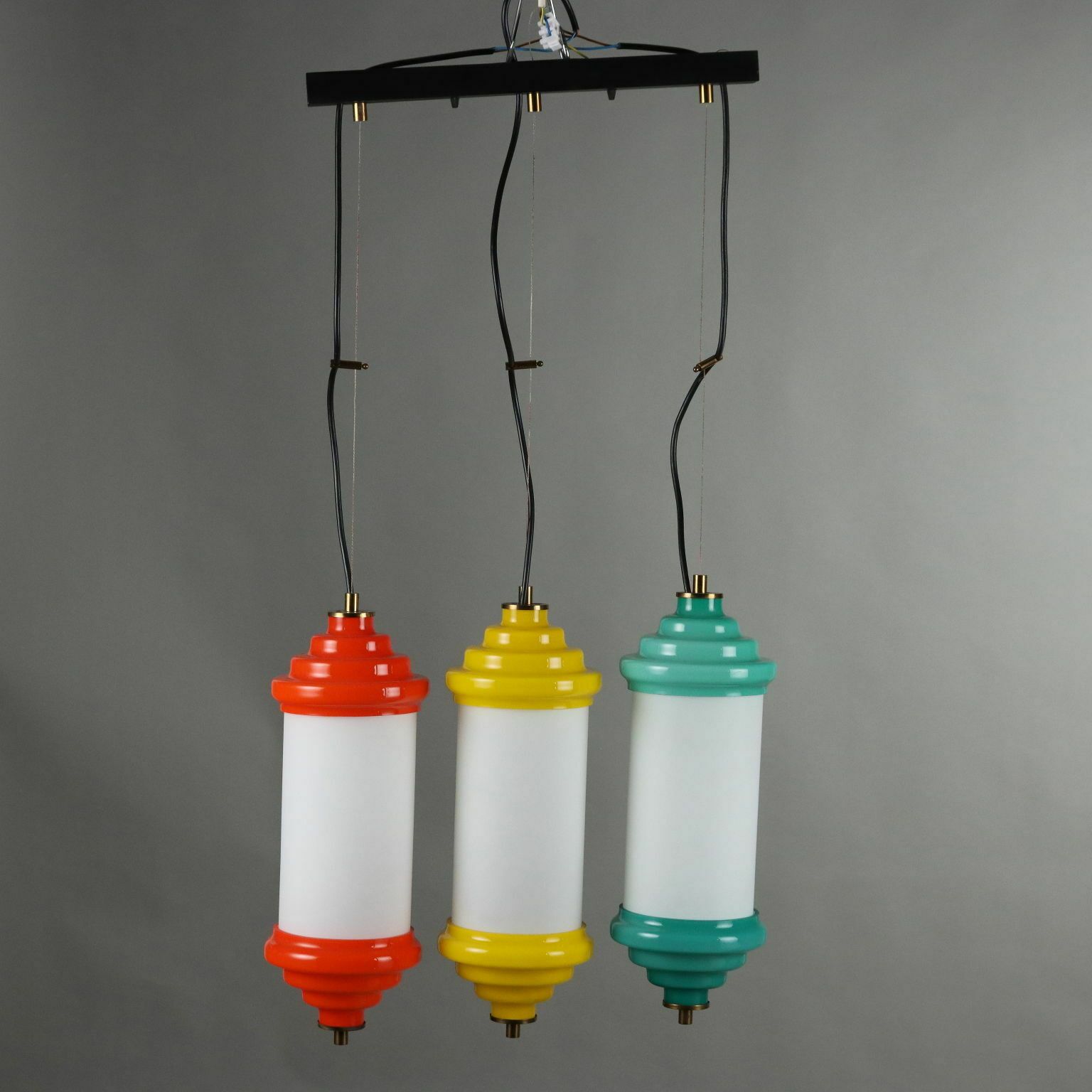 Vintage Ceiling Lamp Aluminium Glass Italy 1960s photo vintage