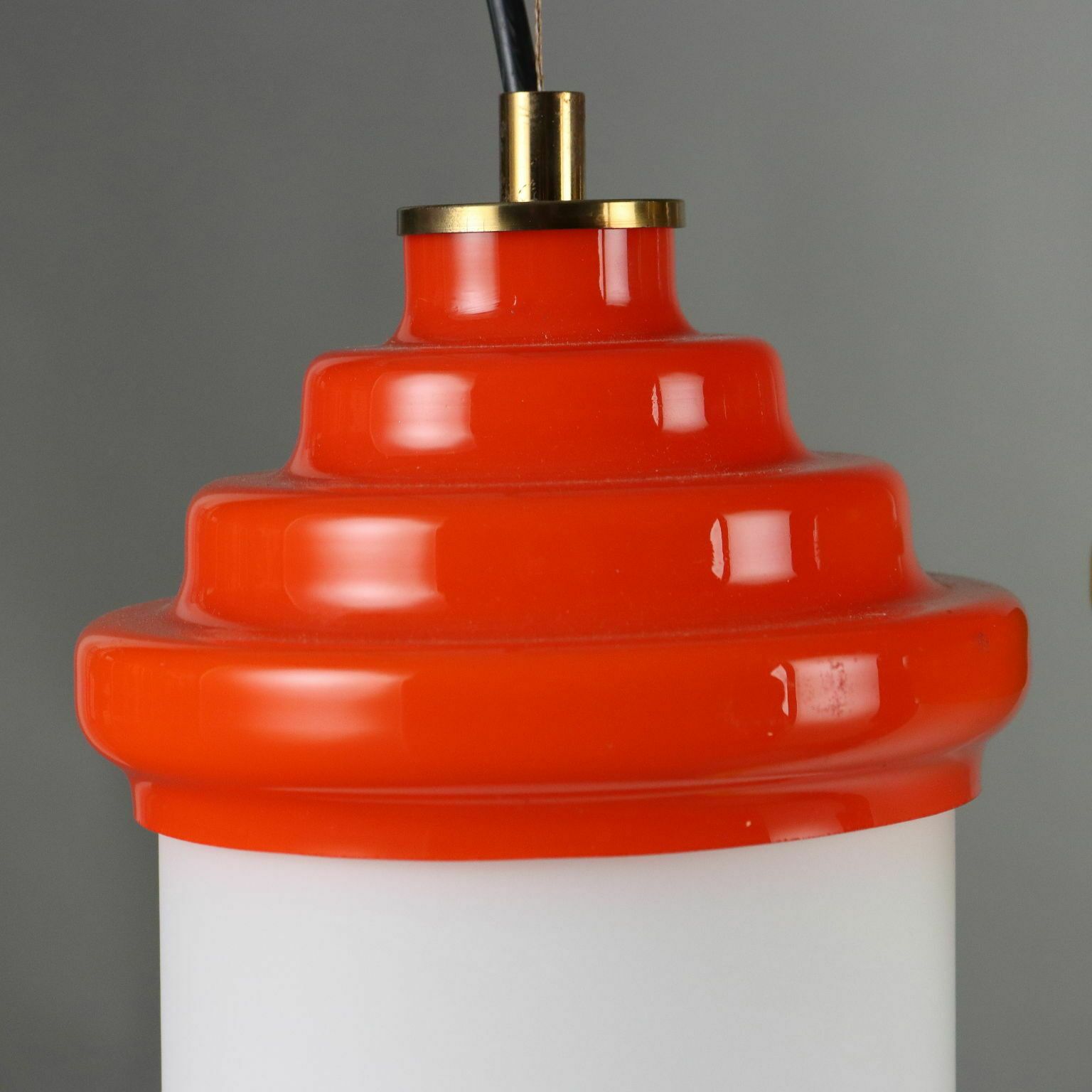 Lighting Vintage Ceiling Lamp Aluminium Glass Italy 1960s photo