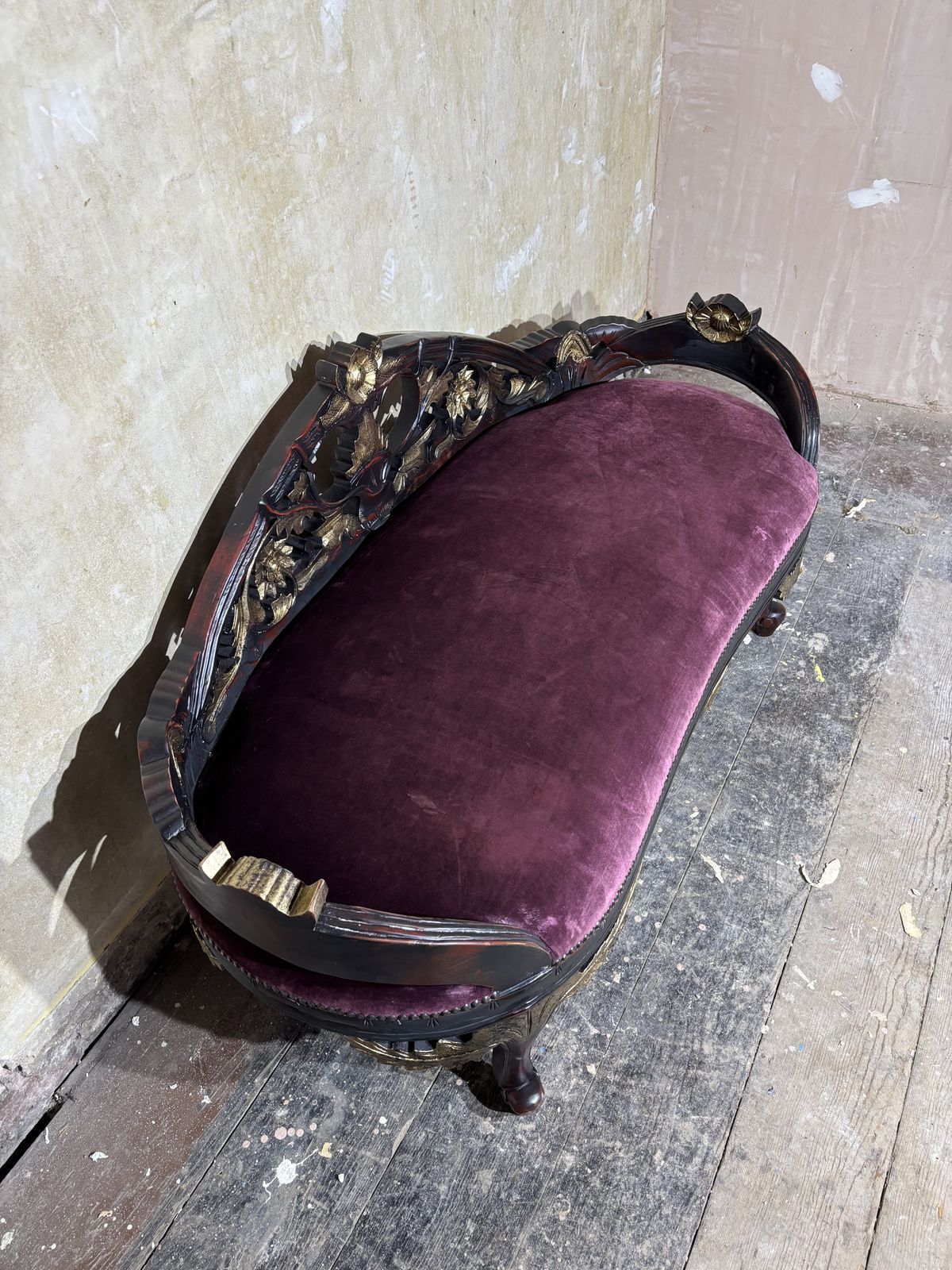 Antique Oriental Seat photo vintage
