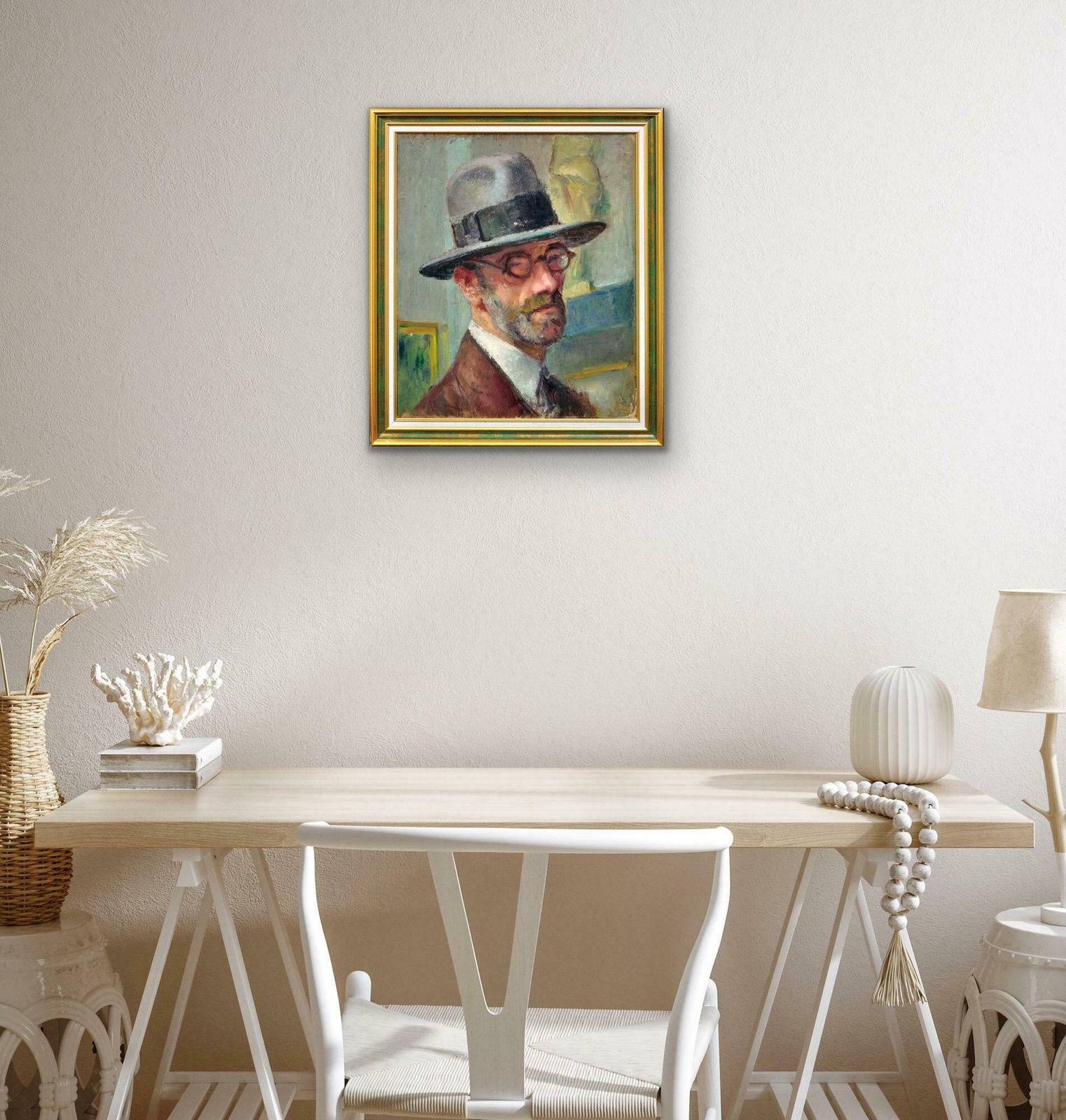 Edouard Julien 1883 To 1966. French. Self Portrait Of & By The Curator Of The Toulouse Lautrec Museum. Albi, France, 1932. Framed Oil Painting. photo buy