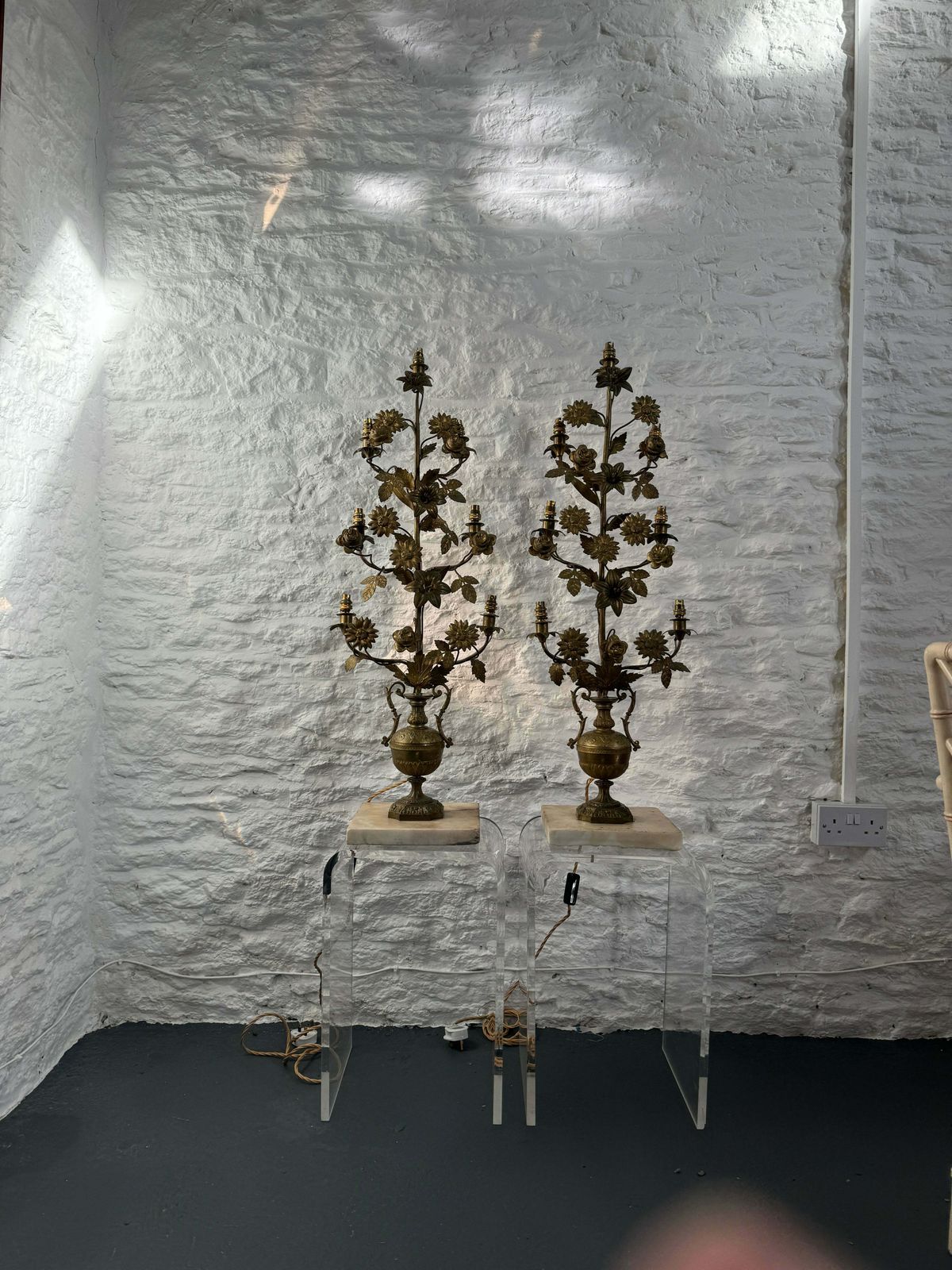 photo furniture Pair Of Truly Gorgeous And Unique Antique Gilt Bronze Brass French Table Lamps