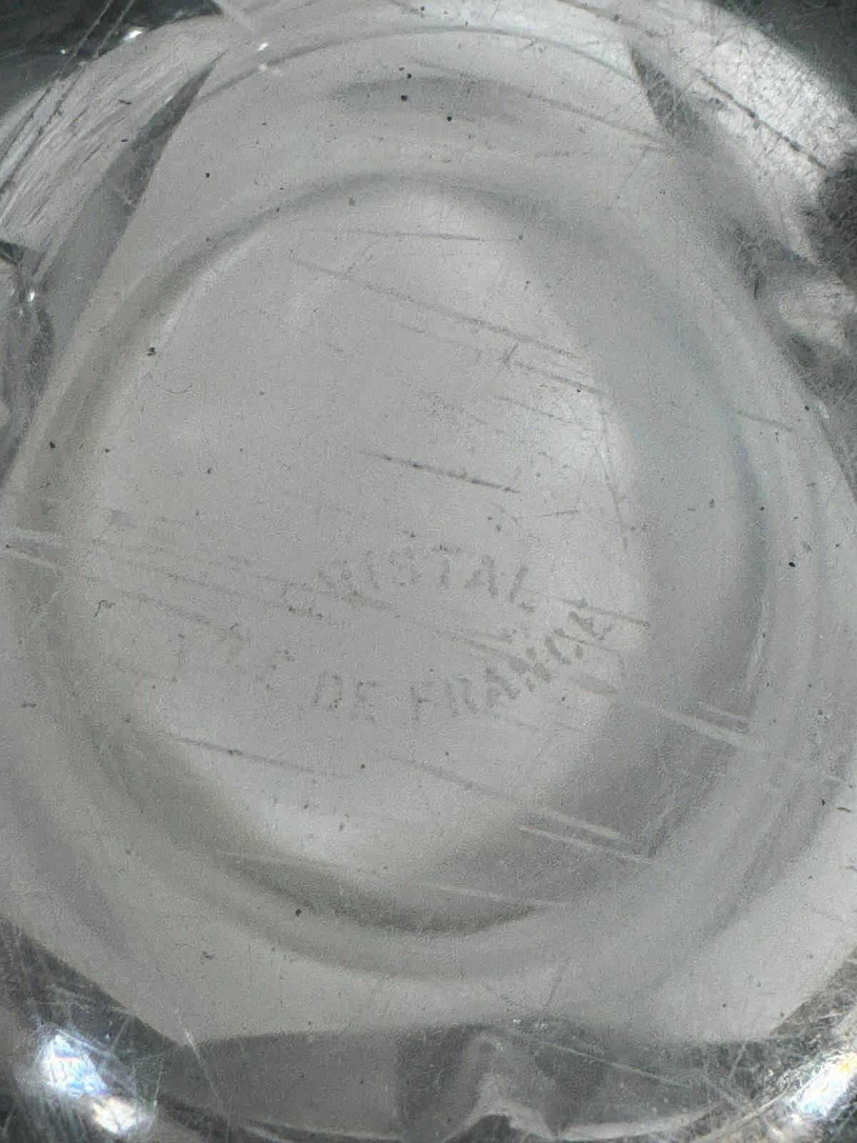 Heavy Art Glass Vase, Clear, French, Mid Century photo vinterior