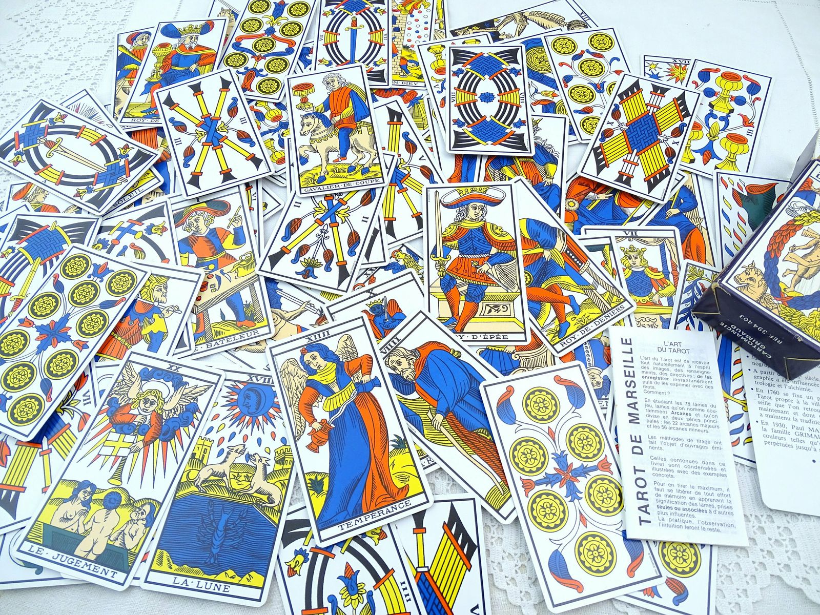 Vintage Complete Set Tarotkaarten Van Uitstekende Kwaliteit – Ancien Tarot De Marseille Door Grimaud, Editie 1981, Voor Waarzeggerij