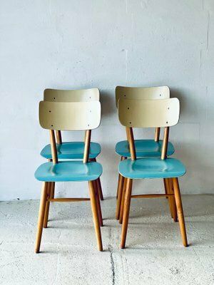 Eetkamerstoelen Van Ton, Ca. Jaren 1960, Set Van 4 photo 740.0