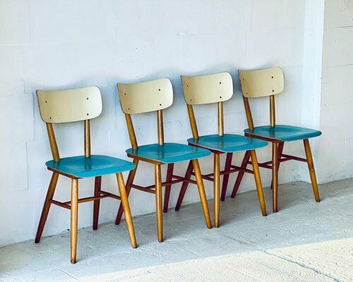 Meubels Eetkamerstoelen Van Ton, Ca. Jaren 1960, Set Van 4 photo