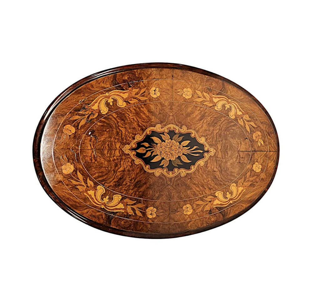 A Stunning 19th Century Marquetry Inlaid Flip Top Occasional Or Lamp Table photo Furniture