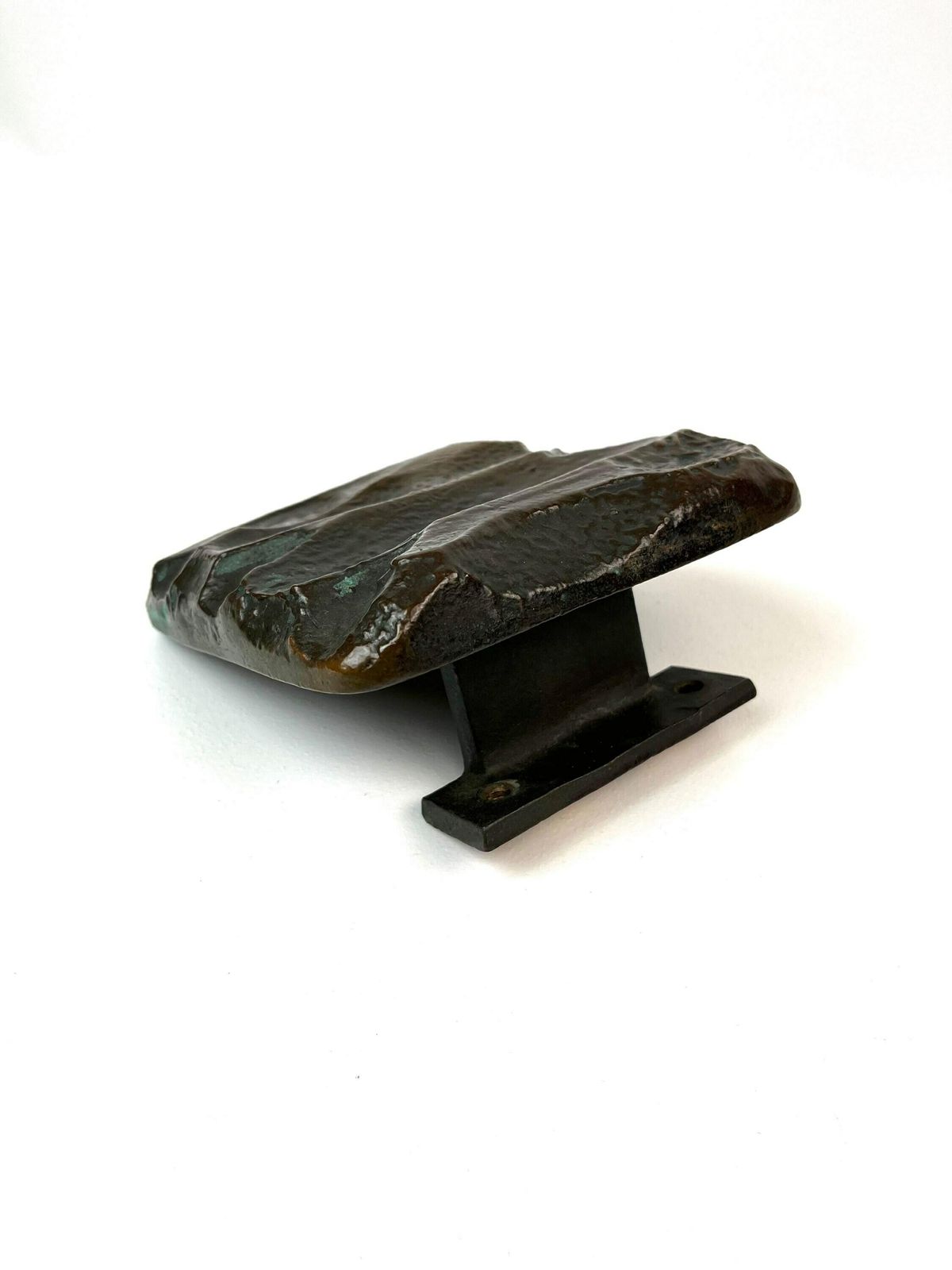Stunning Mid Century Solid Abstract Brutalist Bronze Front Door Handle 1960 photo for sale