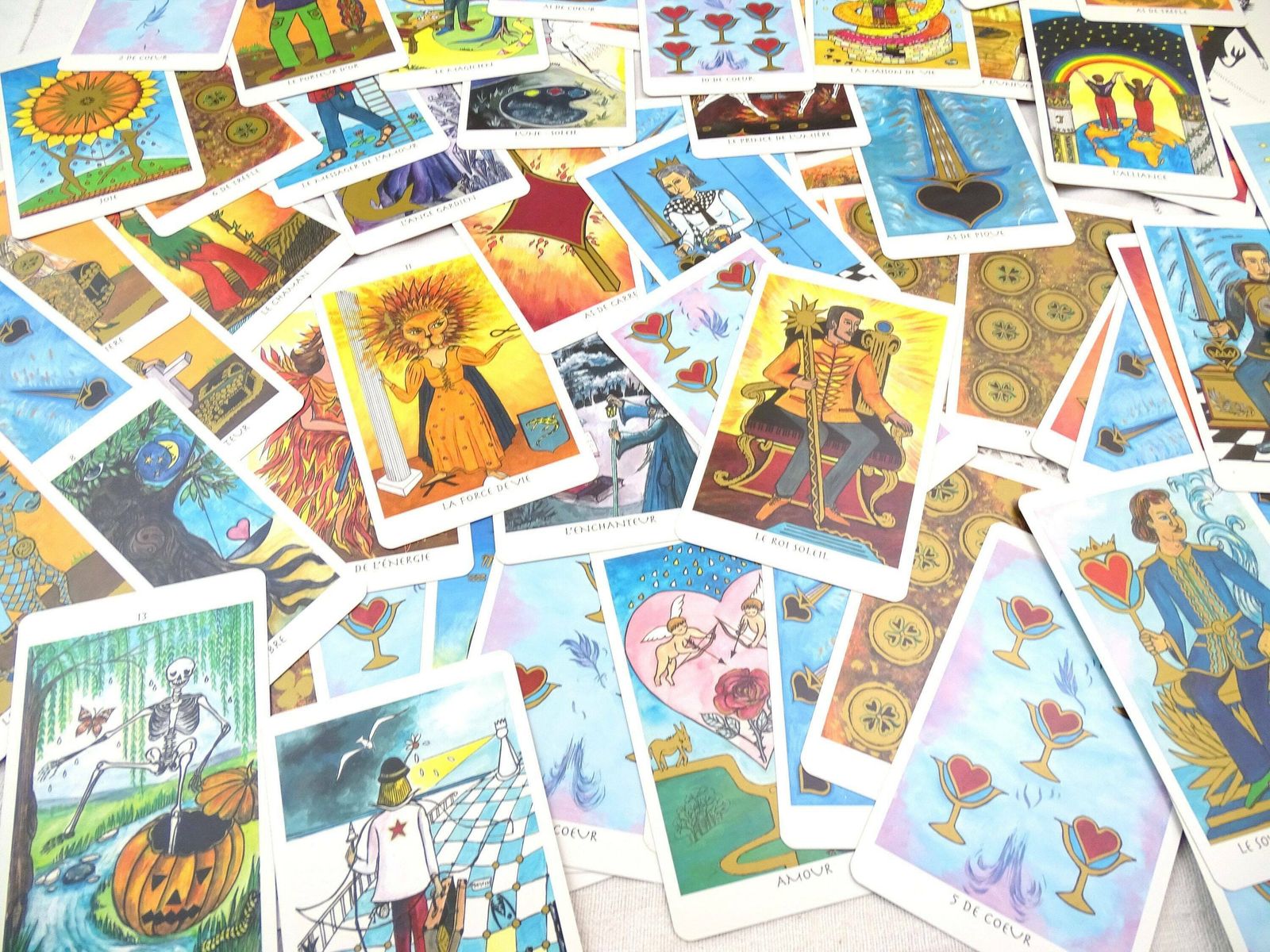 Vintage French Complete Tarot Pack Le Tarot D'or By Joelle Balle Safran Collection, Retro Big Fortune Telling Cards From France, Divination photo 75.0