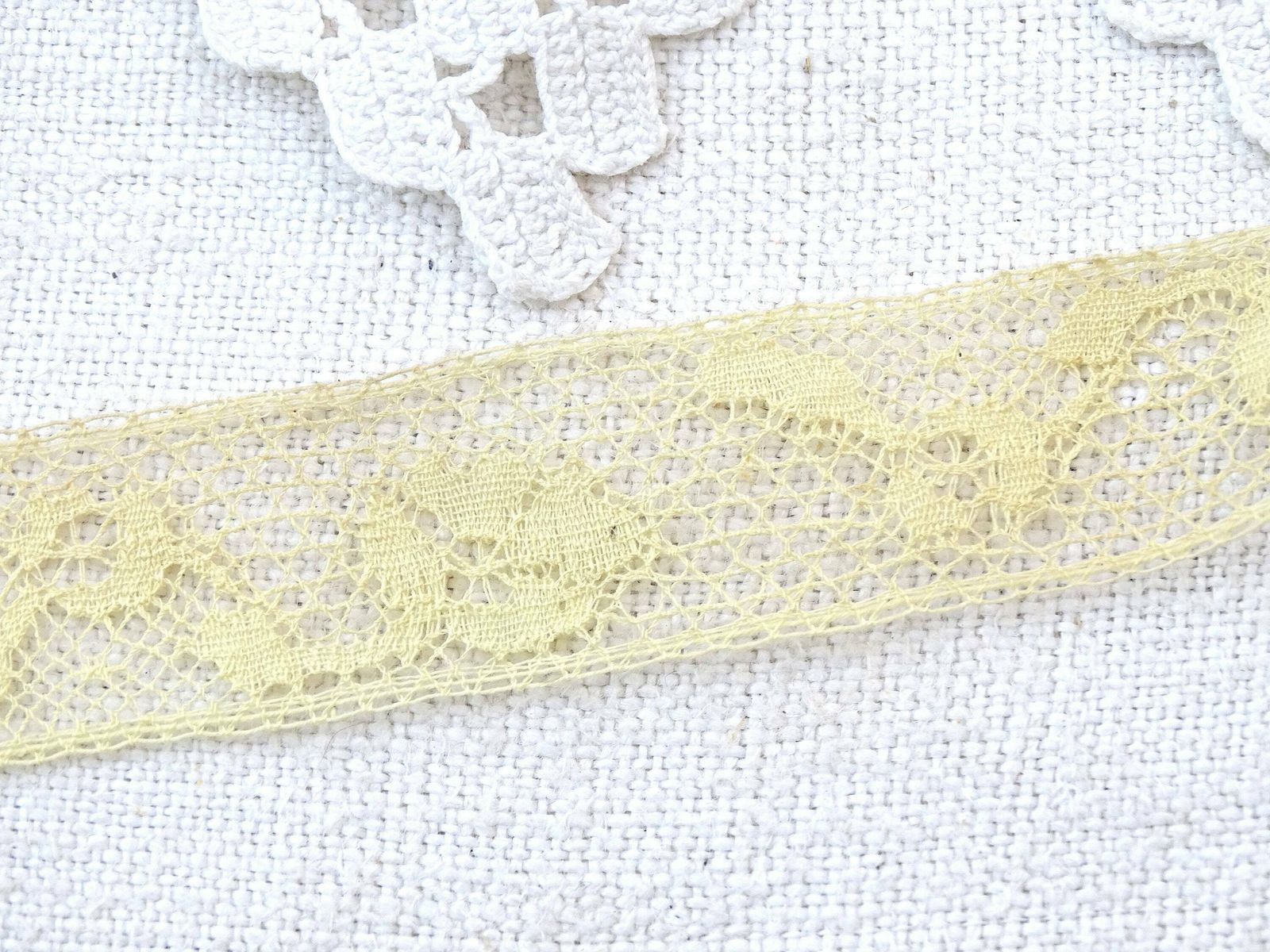 10 Meters / 10,93 Feet Of Antique French Handmade Ecru Cotton Torchon Lace Trim, Vintage Sewing Accessory From France, Dress Making Ribbon photo Textiles