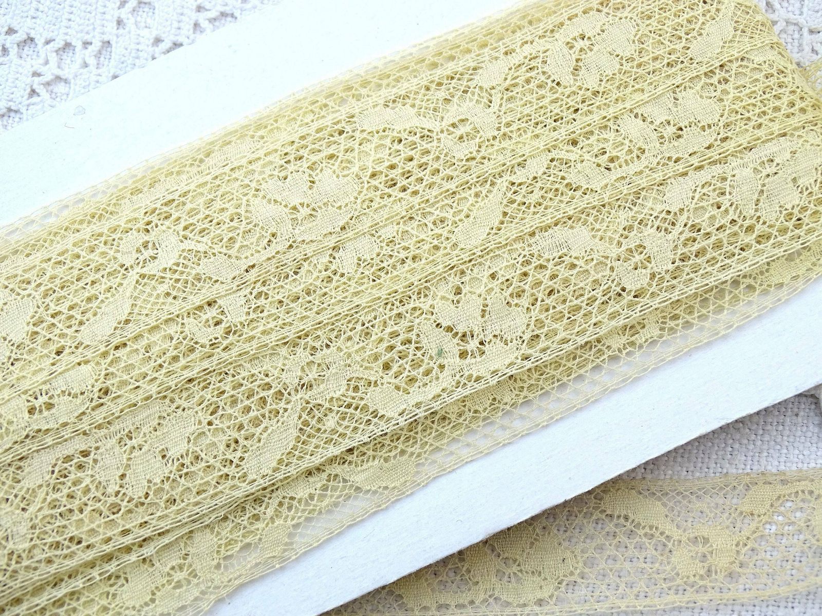 10 Meters / 10,93 Feet Of Antique French Handmade Ecru Cotton Torchon Lace Trim, Vintage Sewing Accessory From France, Dress Making Ribbon photo 67.0