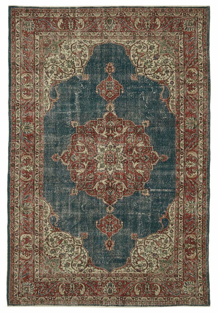 Handmade Beige Turkish Vintage Area Rug  307 Cm X 196 Cm