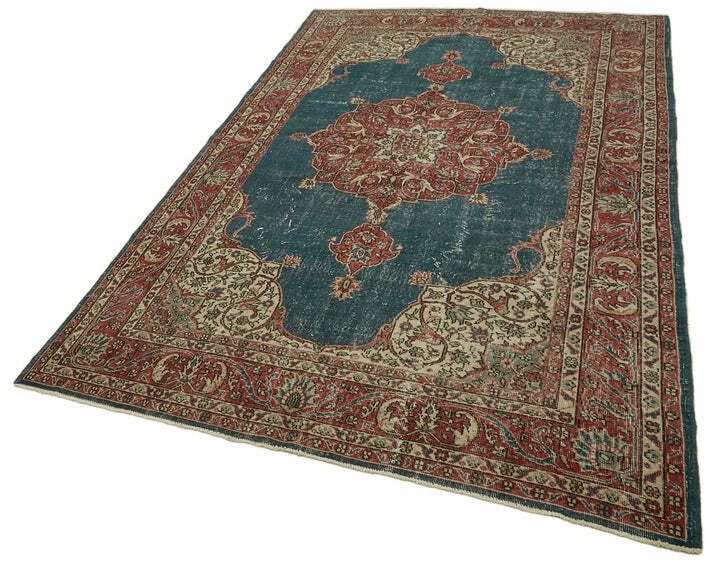 Handmade Beige Turkish Vintage Area Rug  307 Cm X 196 Cm photo for sale