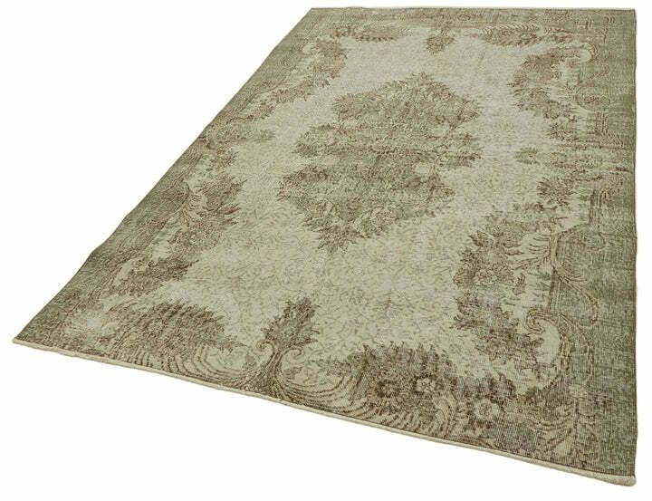 Handmade Beige Turkish Vintage Area Rug 193 Cm X 290 Cm photo for sale