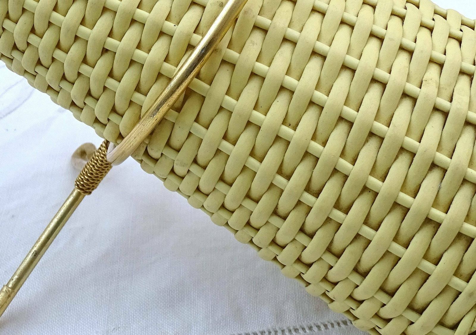 Vintage Mid Century Viresa Bottle Bottle With Stand, Retro Woven Wine Bottle With Anodized Metal Holder From Italy, 1960s Dinner Table photo buy