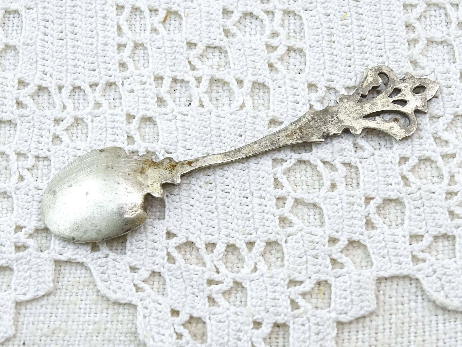 Small Antique French Condiment Serving Bowl With Sterling Silver Spoon, Retro Classy Tableware From France, Vintage Salt Mustard Dish photo Home Decor