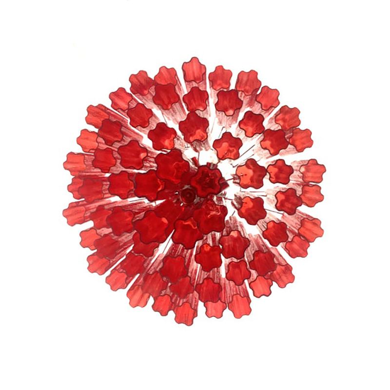 Red "Campari" Colour Chandelier In Murano Style Glass photo 6800.0