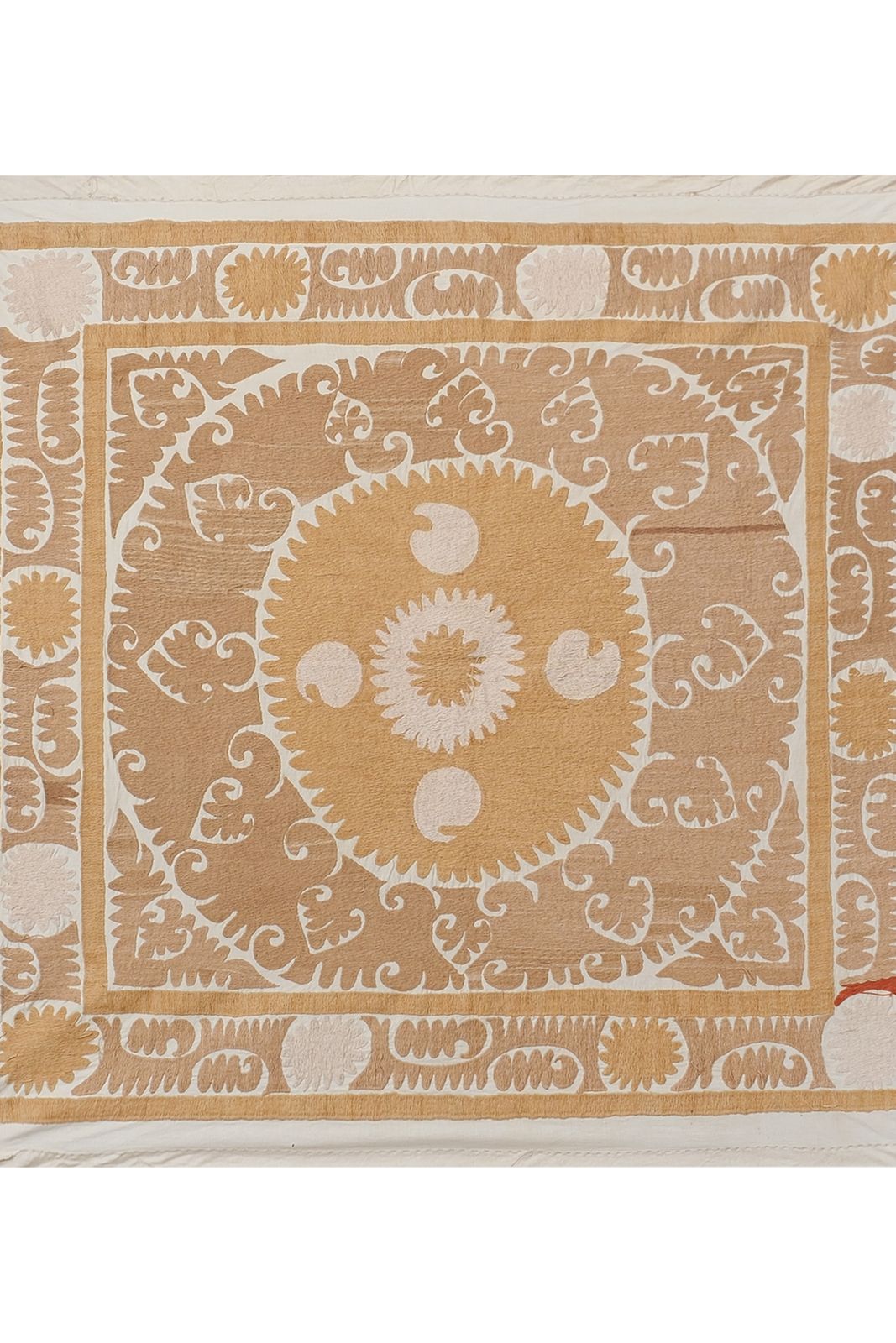 Decorative Hand Embroidery Uzbek Suzani Wall Hanging, Vintage Tapestry 4'3'' X 4'5'' photo for sale