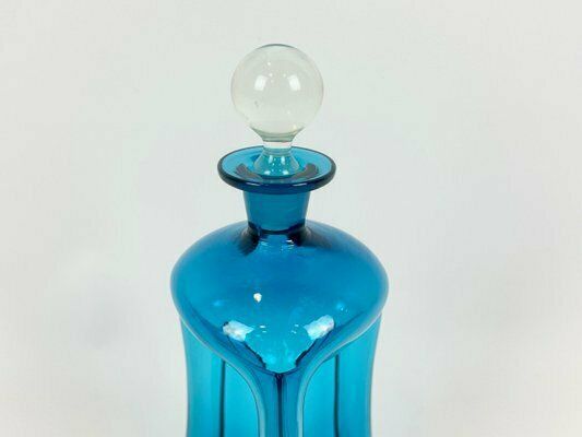 Mid Century Kluk Kluk Decanter Attributed To Jacob E. Bang For Holmegaard, 1960s photo vintage