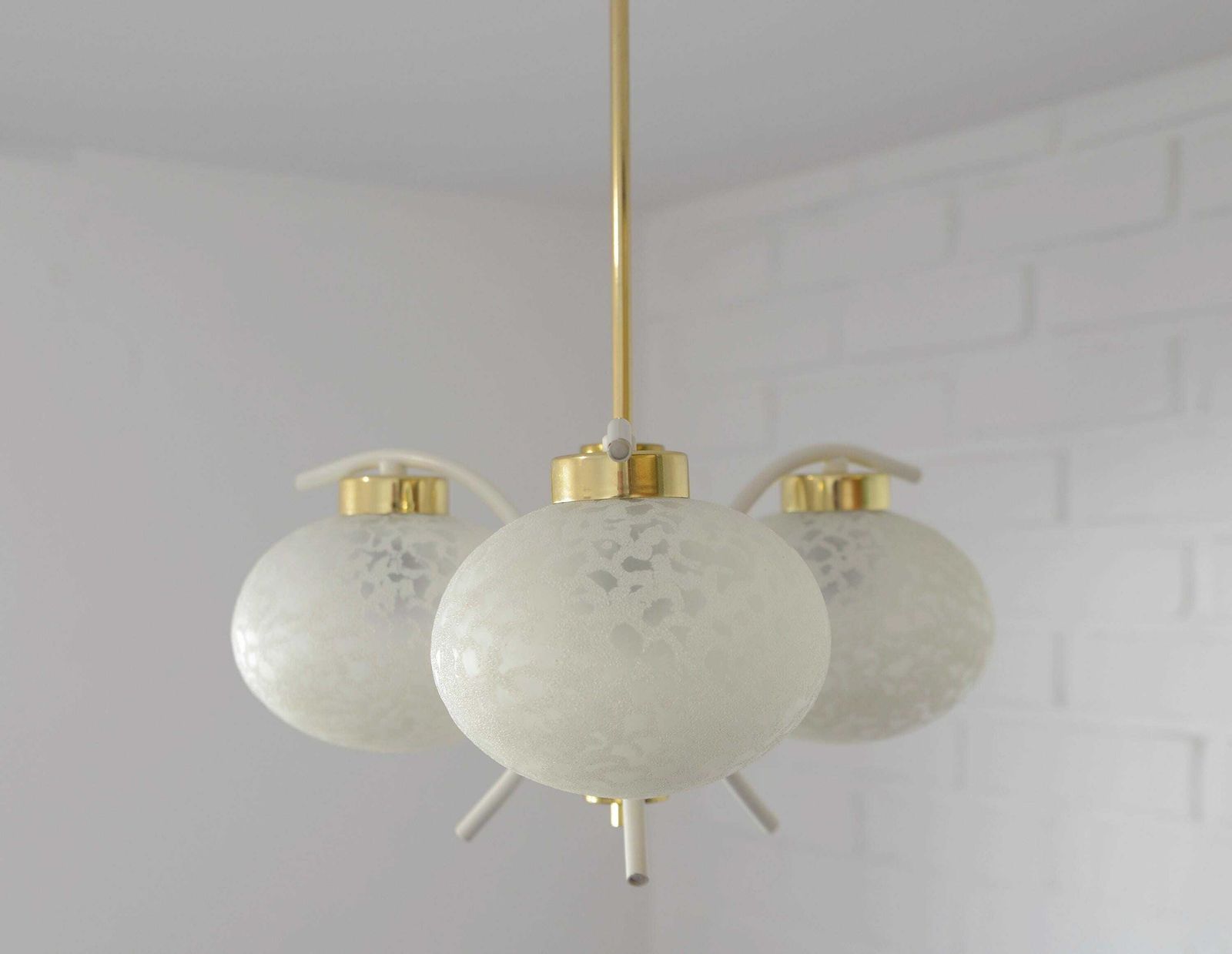 Vintage Ceiling Light / Chandelier / Mcm Sputnik / Pendant Lamp / Light Fixture / Yugoslavia 1970's / White Hanging Lamp / Retro Cool Lamp photo furniture