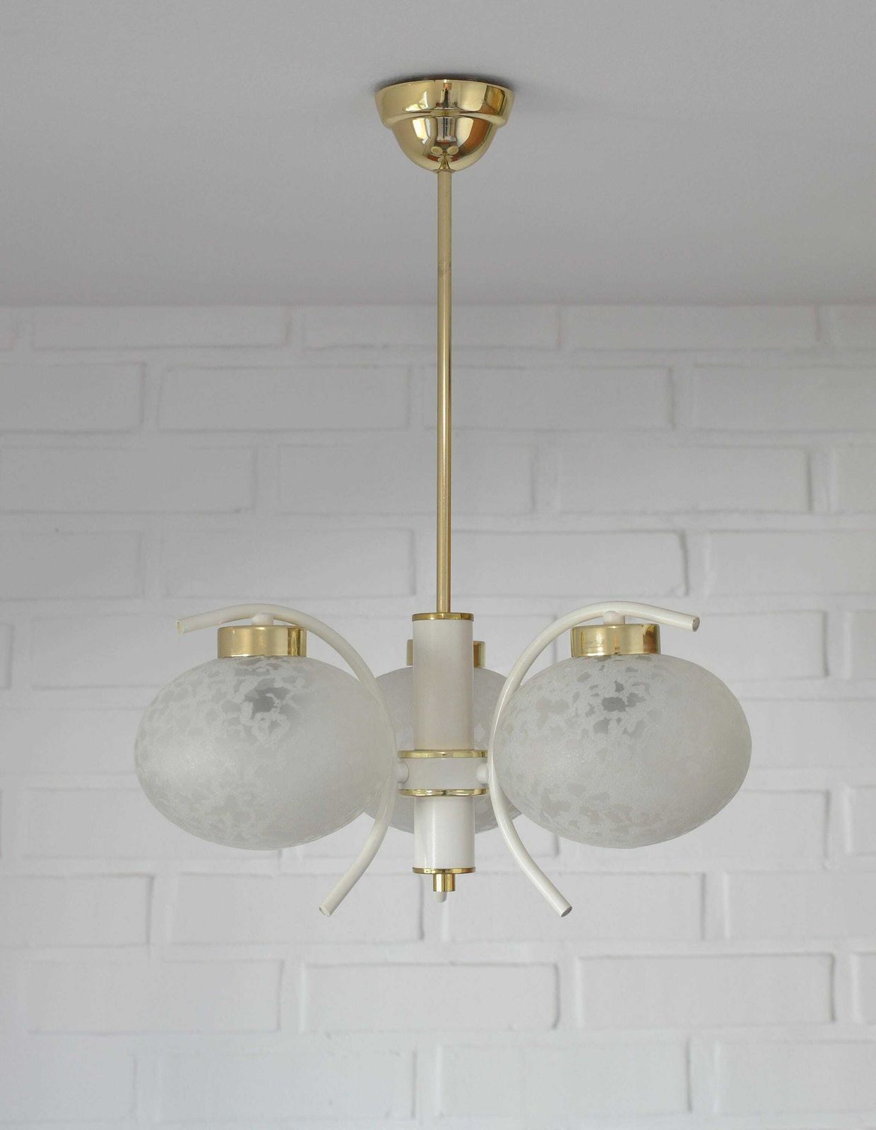 Vintage Ceiling Light / Chandelier / Mcm Sputnik / Pendant Lamp / Light Fixture / Yugoslavia 1970's / White Hanging Lamp / Retro Cool Lamp photo Lighting