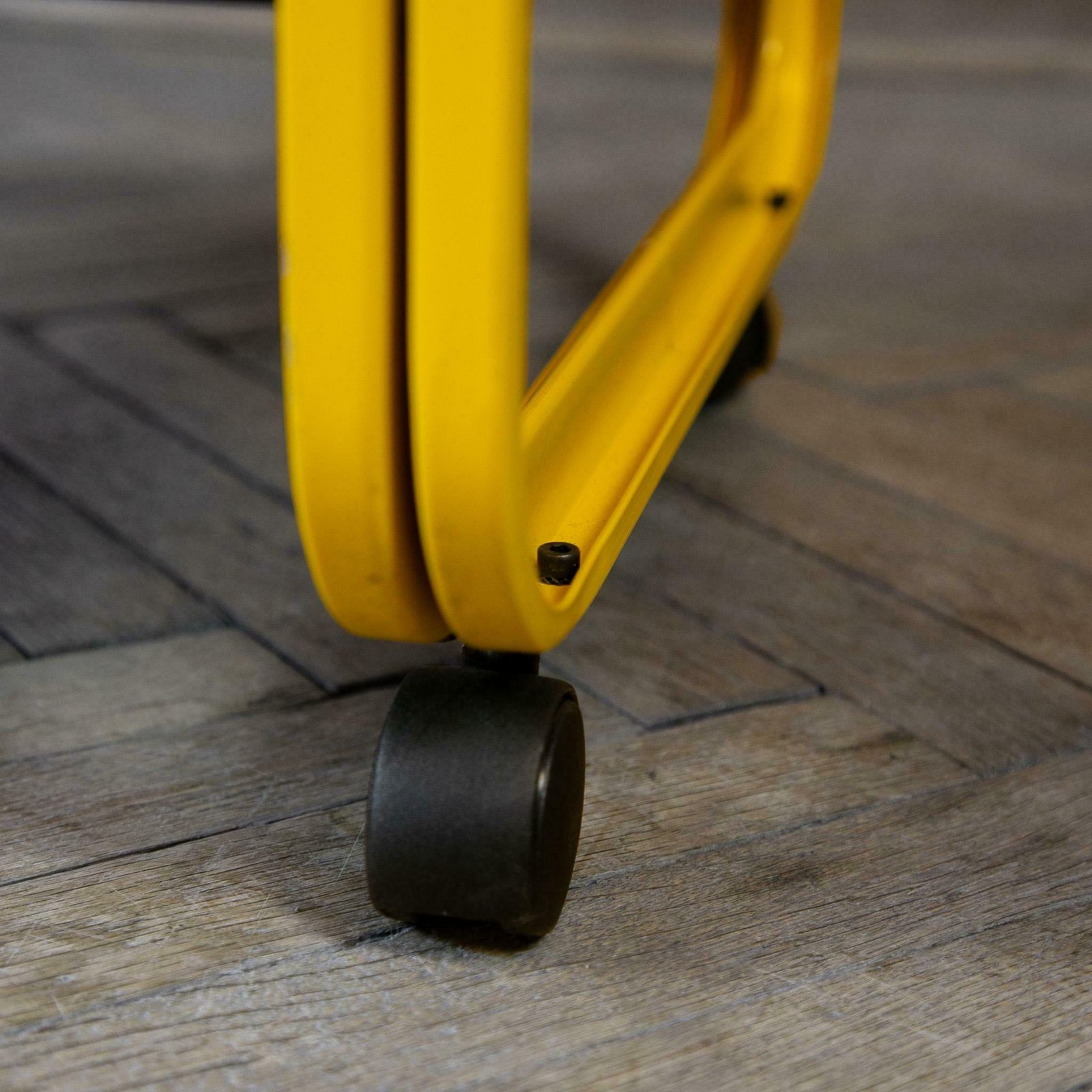 photo for sale Postmodern Yellow Black Trolley On Castors By Secco, Italy 1980s