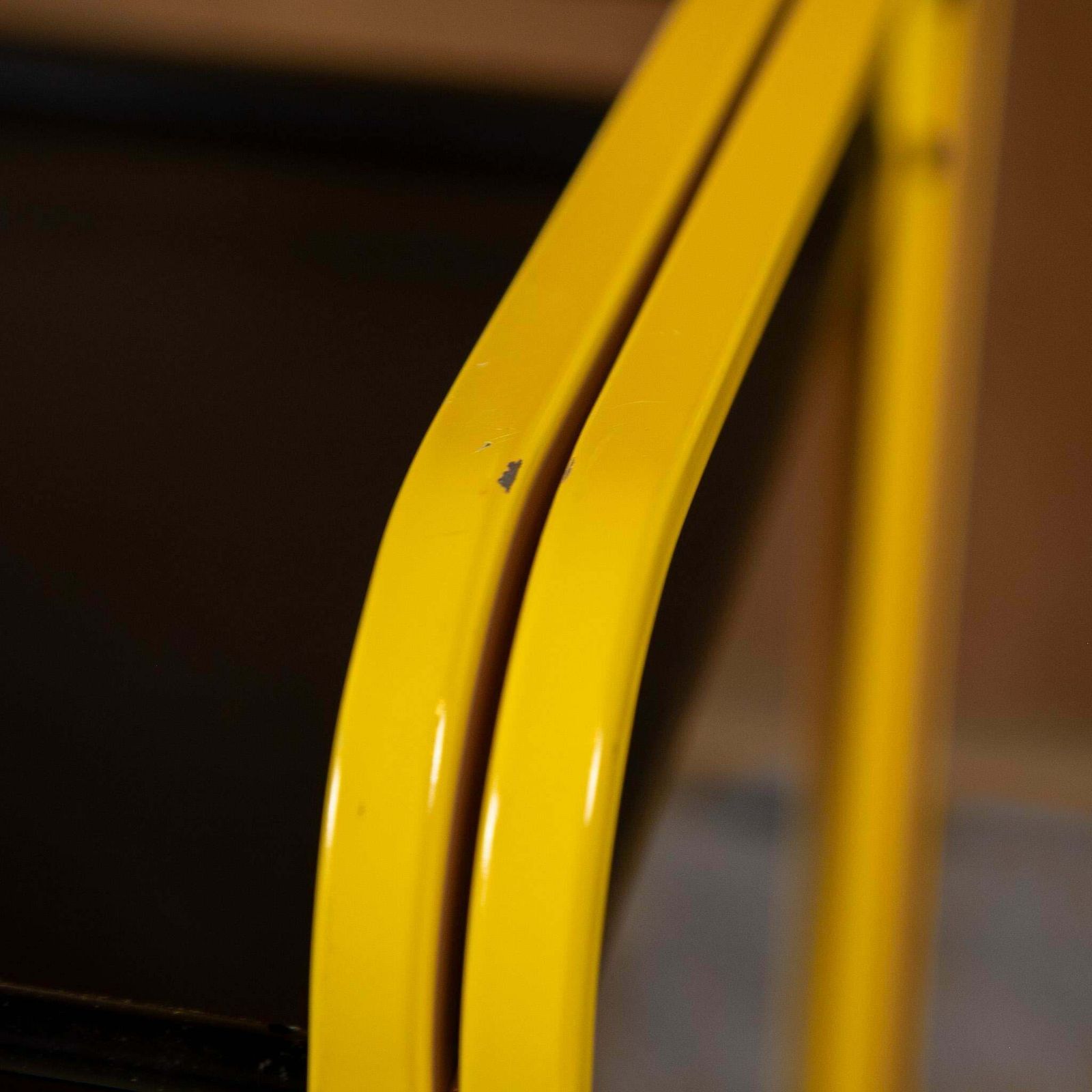 Furniture Postmodern Yellow Black Trolley On Castors By Secco, Italy 1980s photo