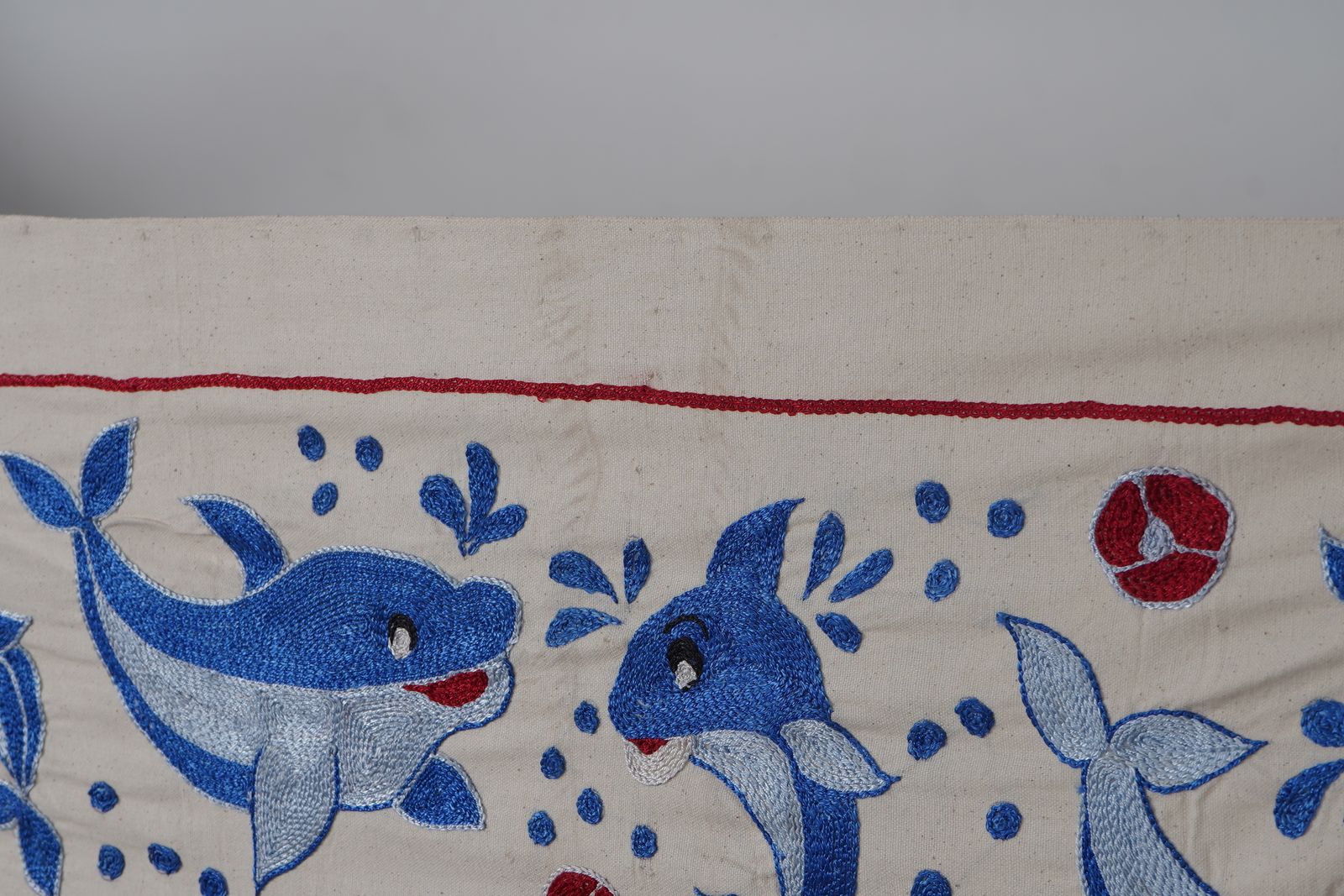 photo for sale Suzani With Fish Design, Animal Pictorial Cotton On Cotton Suzani Wall Hanging Decor And  Runner 1'6'' X 4'6''