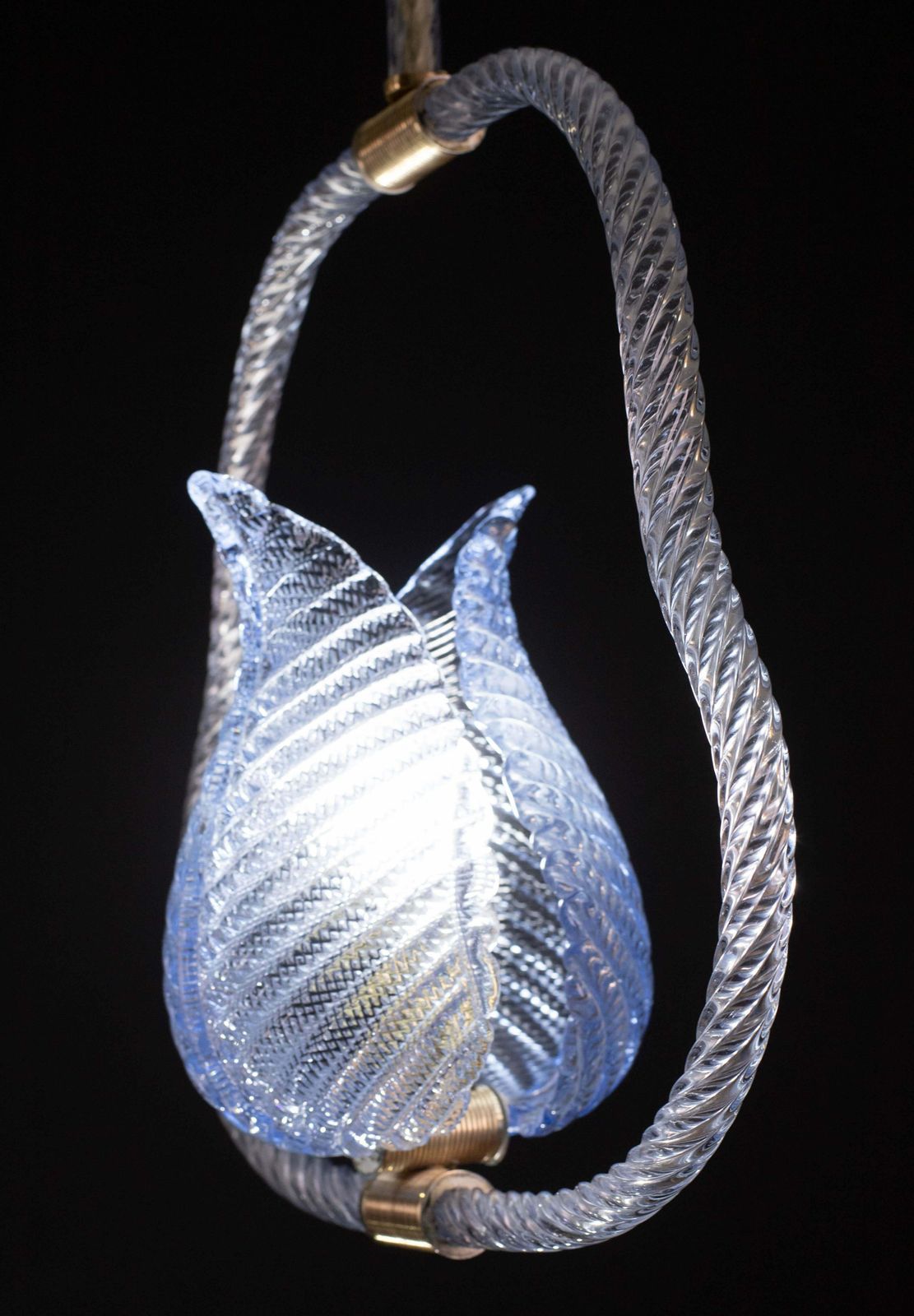 Blu Murano Glass Chandelier By Barovier E Toso, 1950s photo vintage